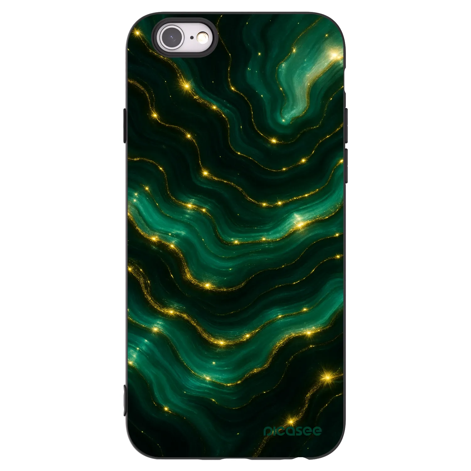 Picasee husă neagră din silicon pentru Apple iPhone 6/6S - Emerald