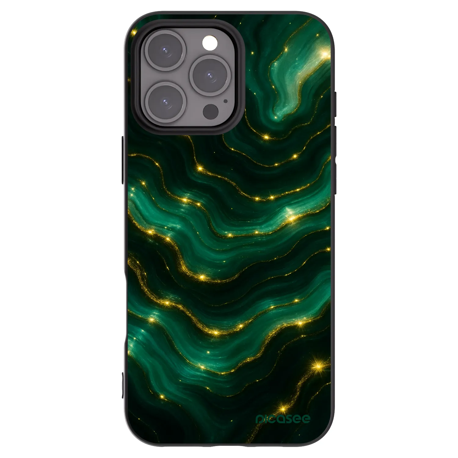 Picasee husă neagră din silicon pentru Apple iPhone 16 Pro Max - Emerald