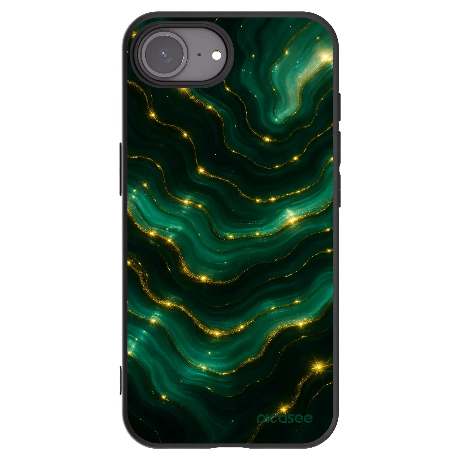 Picasee husă neagră din silicon pentru Apple iPhone 16e - Emerald