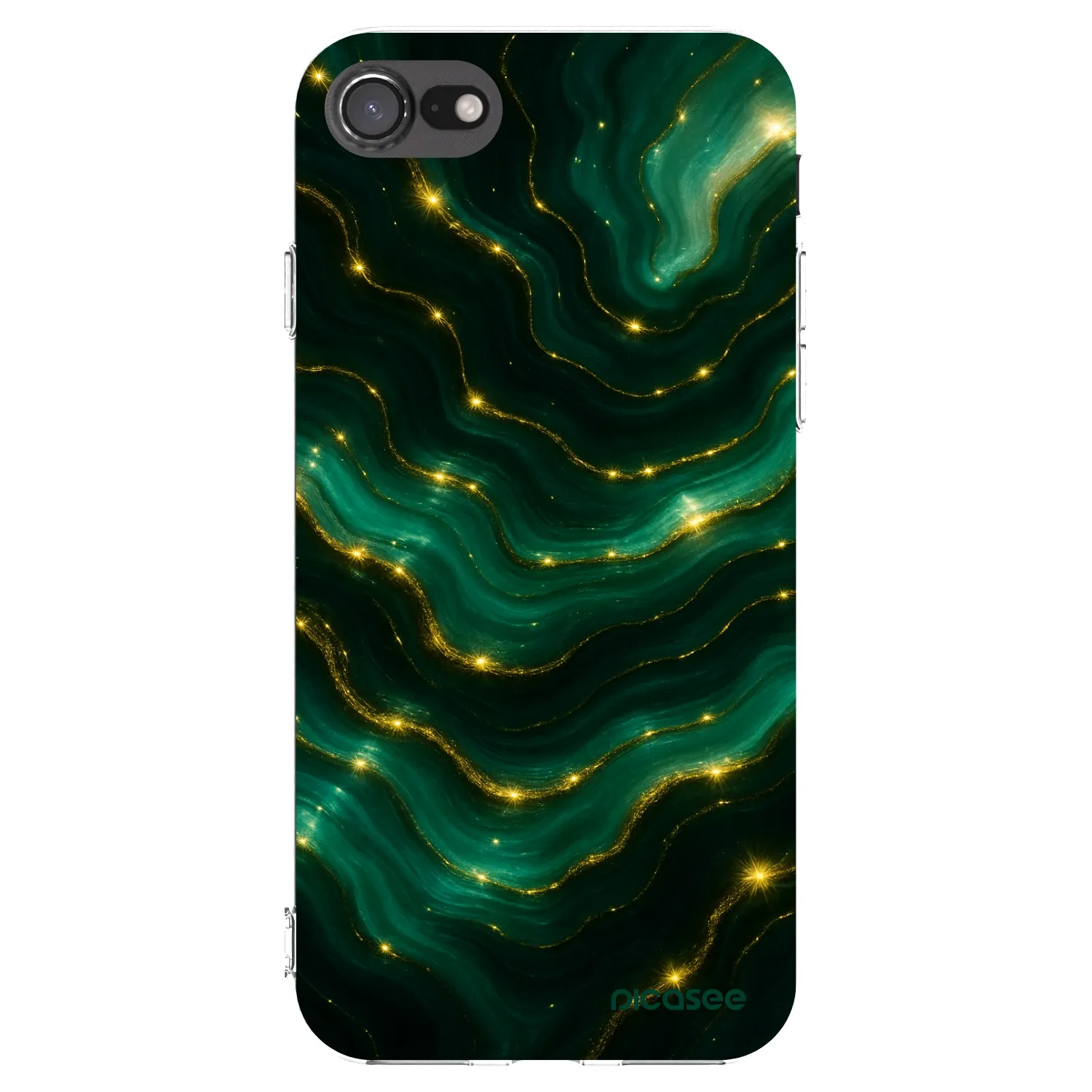 Picasee husă transparentă din silicon pentru Apple iPhone 7 - Emerald