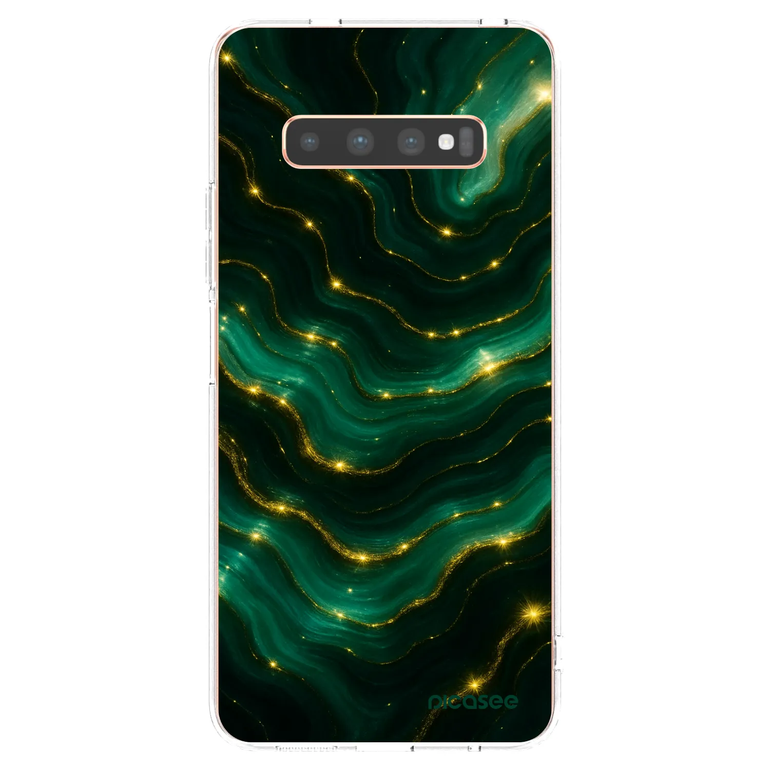 Picasee husă transparentă din silicon pentru Samsung Galaxy S10 Plus G975 - Emerald