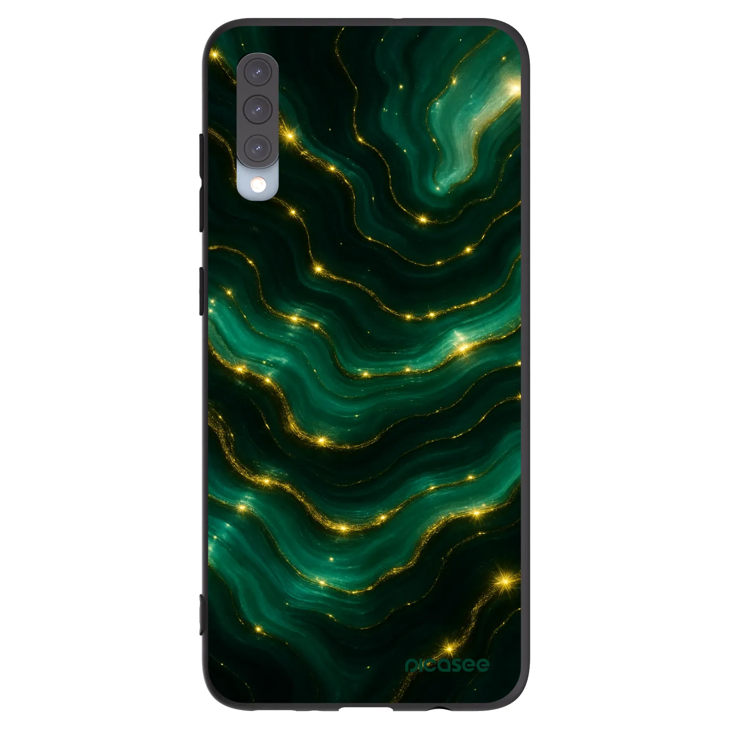 Picasee husă neagră din silicon pentru Samsung Galaxy A70 A705F - Emerald