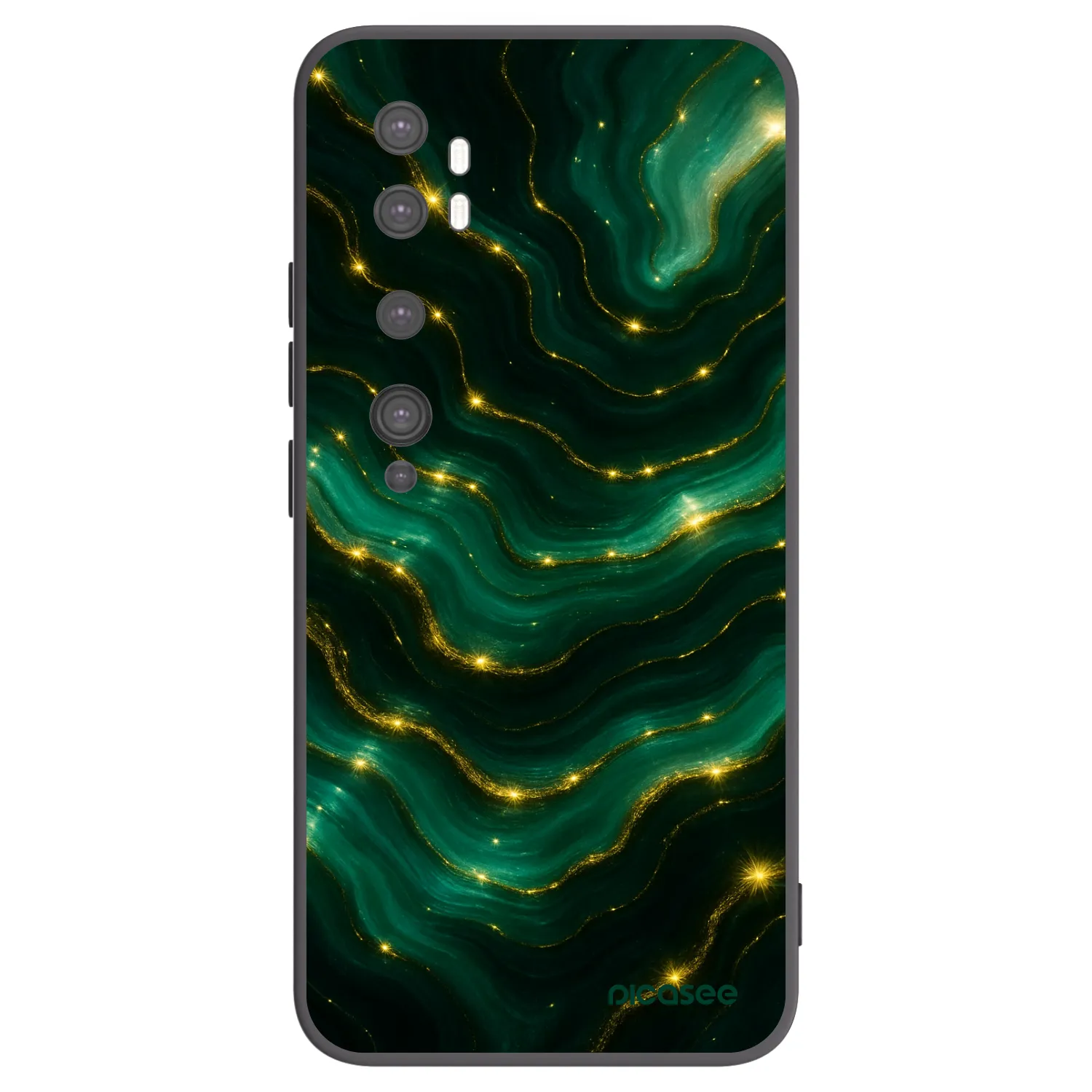 Picasee husă neagră din silicon pentru Xiaomi Mi Note 10 (Pro) - Emerald