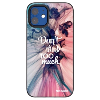 Picasee husă neagră din silicon pentru Apple iPhone 12 mini - Don't think TOO much