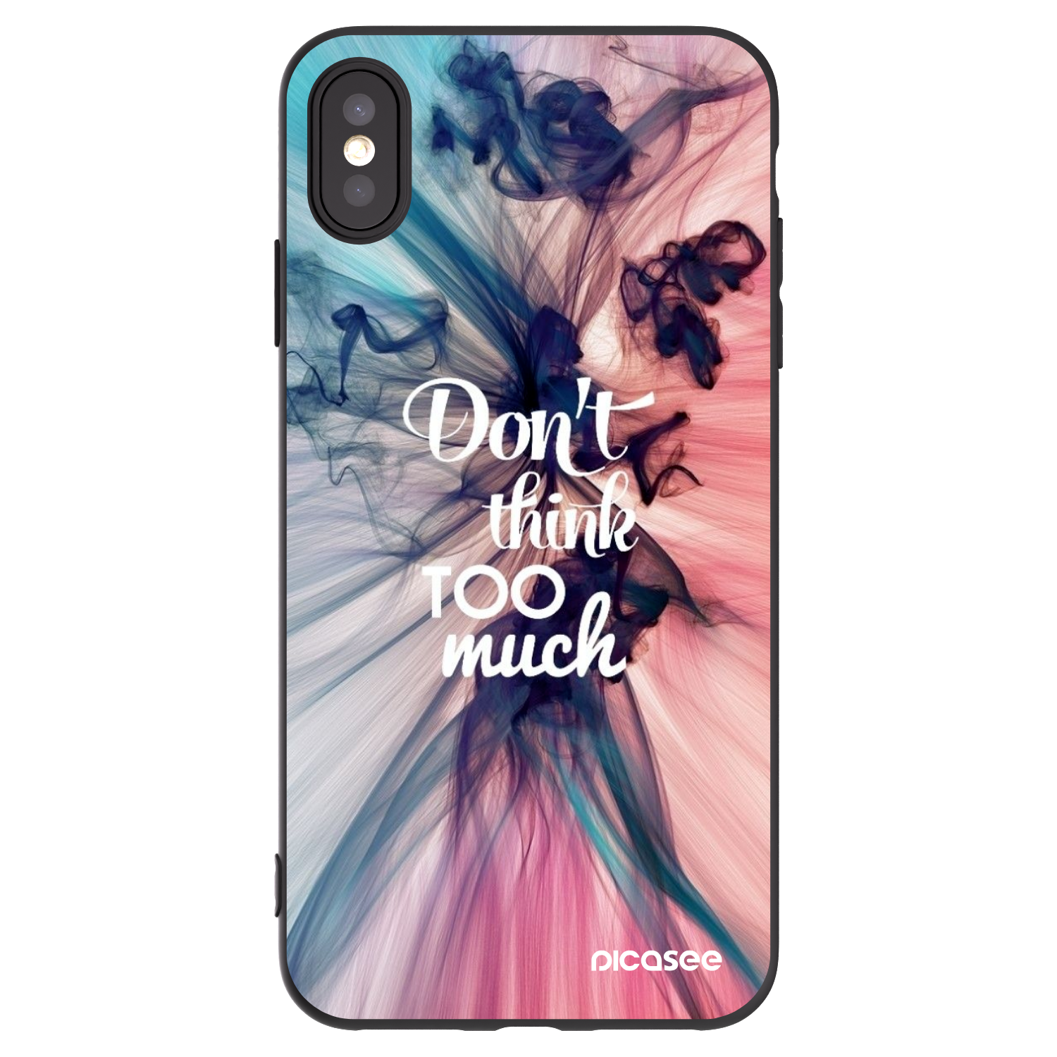 Picasee husă neagră din silicon pentru Apple iPhone XS Max - Don't think TOO much
