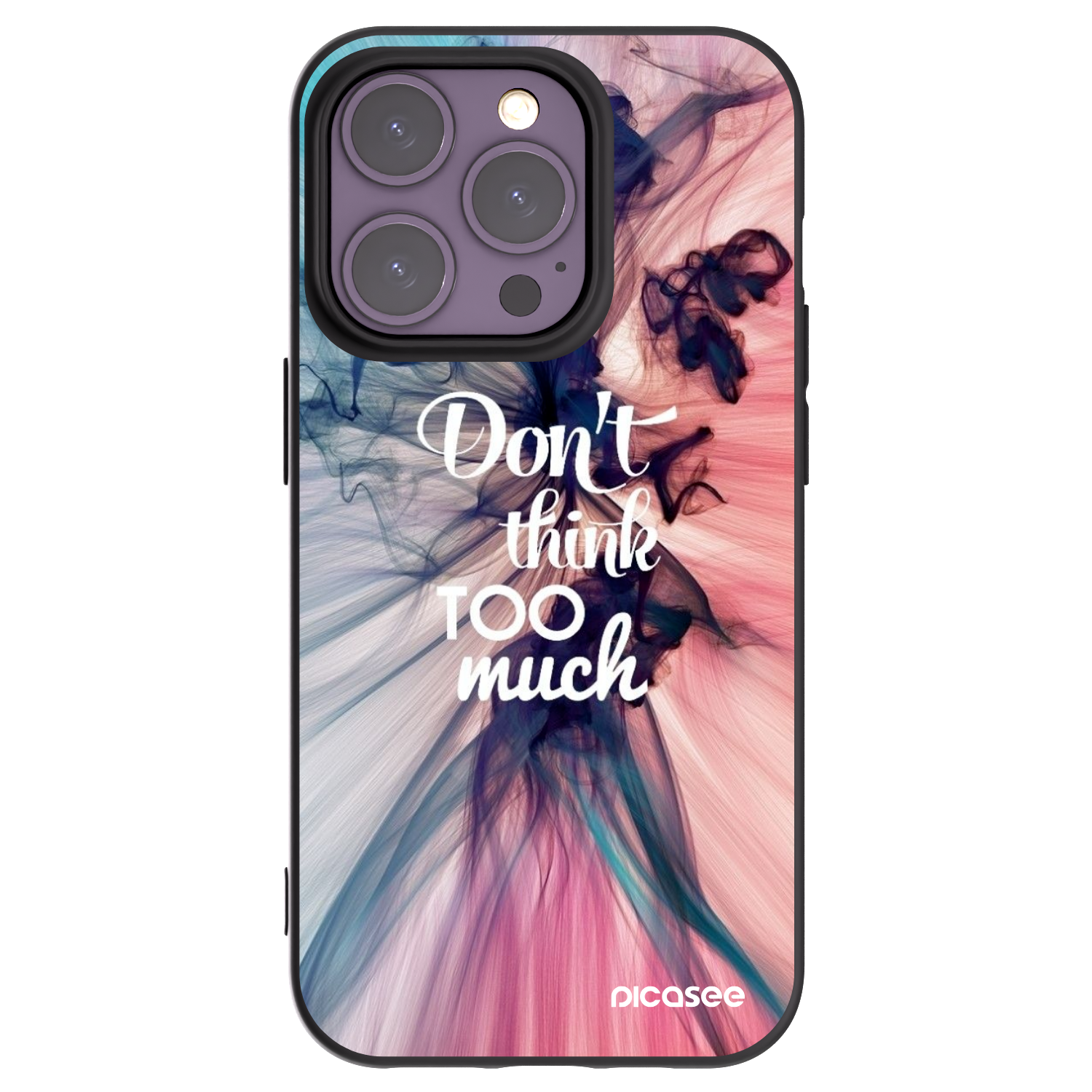 Picasee husă neagră din silicon pentru Apple iPhone 14 Pro - Don't think TOO much