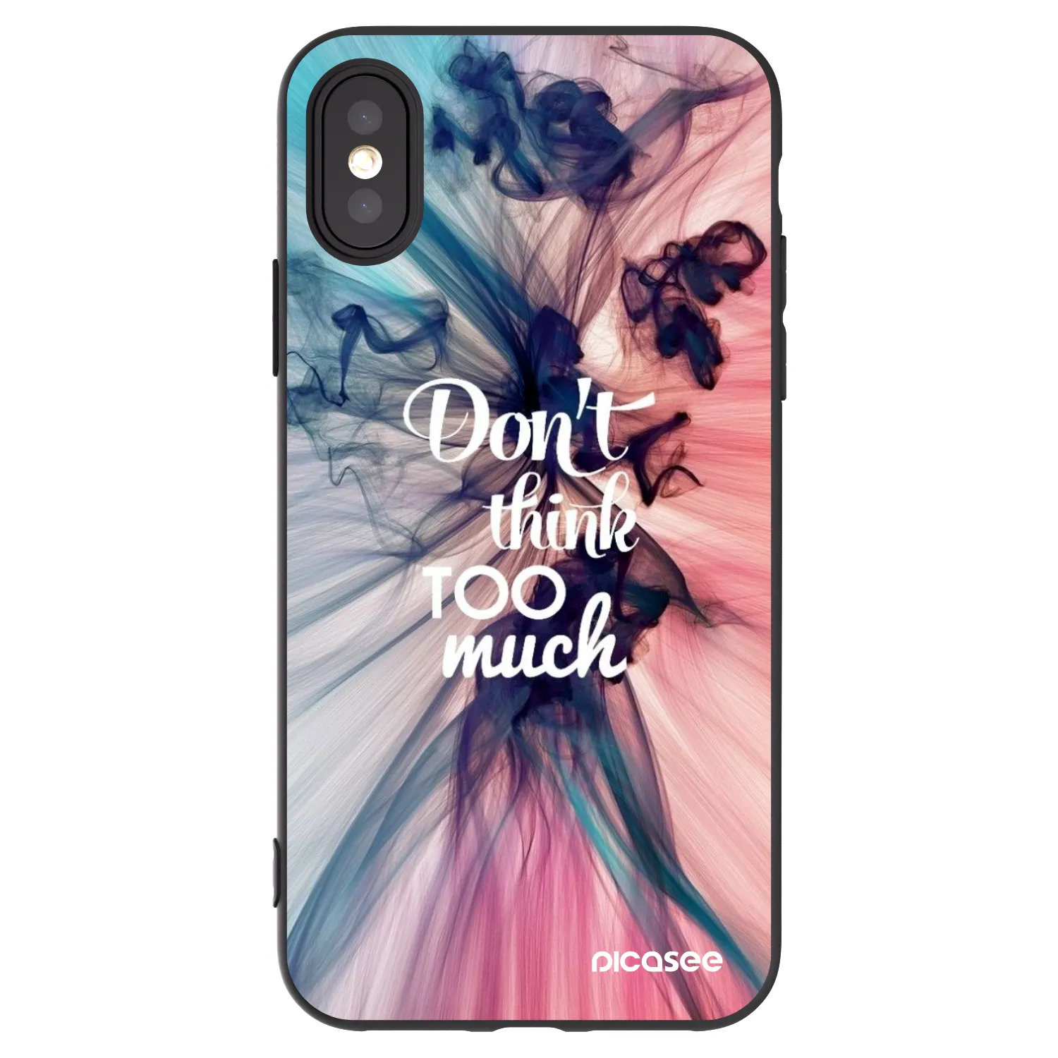 Picasee husă neagră din silicon pentru Apple iPhone X/XS - Don't think TOO much