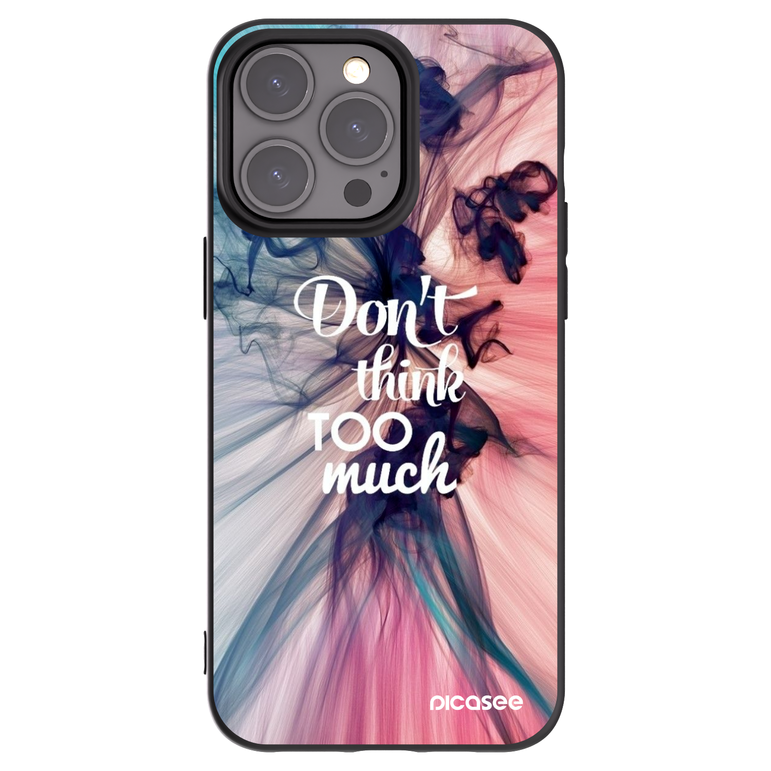 Picasee husă neagră din silicon pentru Apple iPhone 15 Pro Max - Don't think TOO much