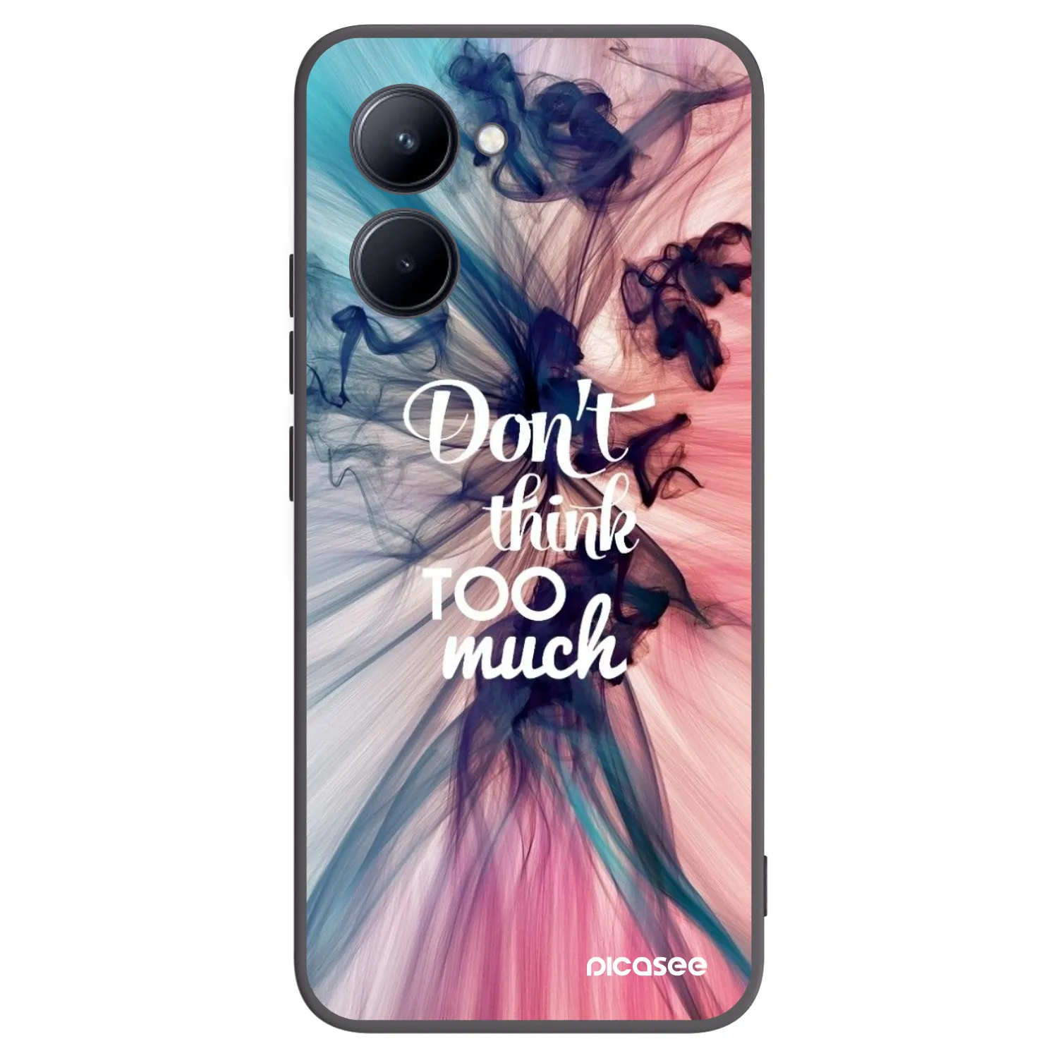 Picasee husă neagră din silicon pentru Realme C33 (2023) - Don't think TOO much