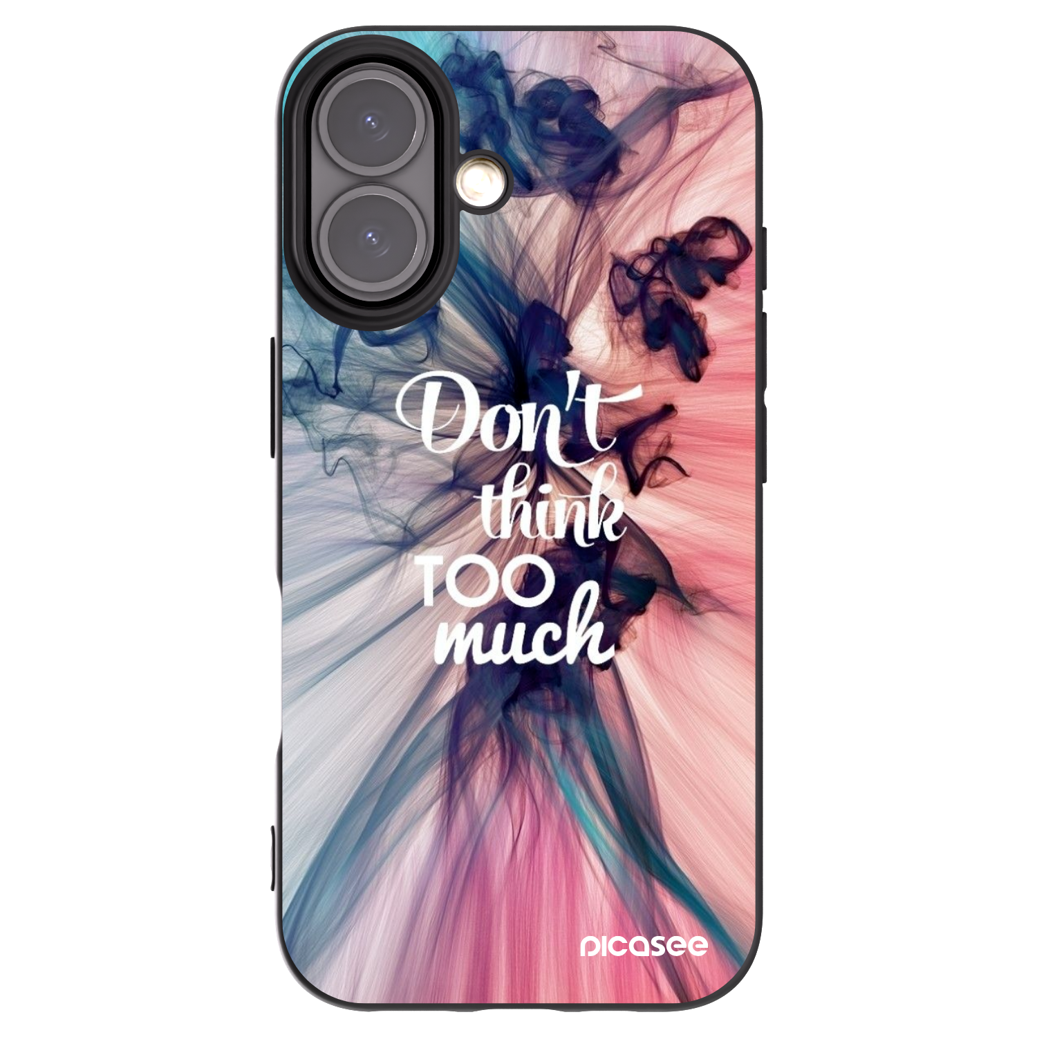 Picasee husă neagră din silicon pentru Apple iPhone 16 - Don't think TOO much