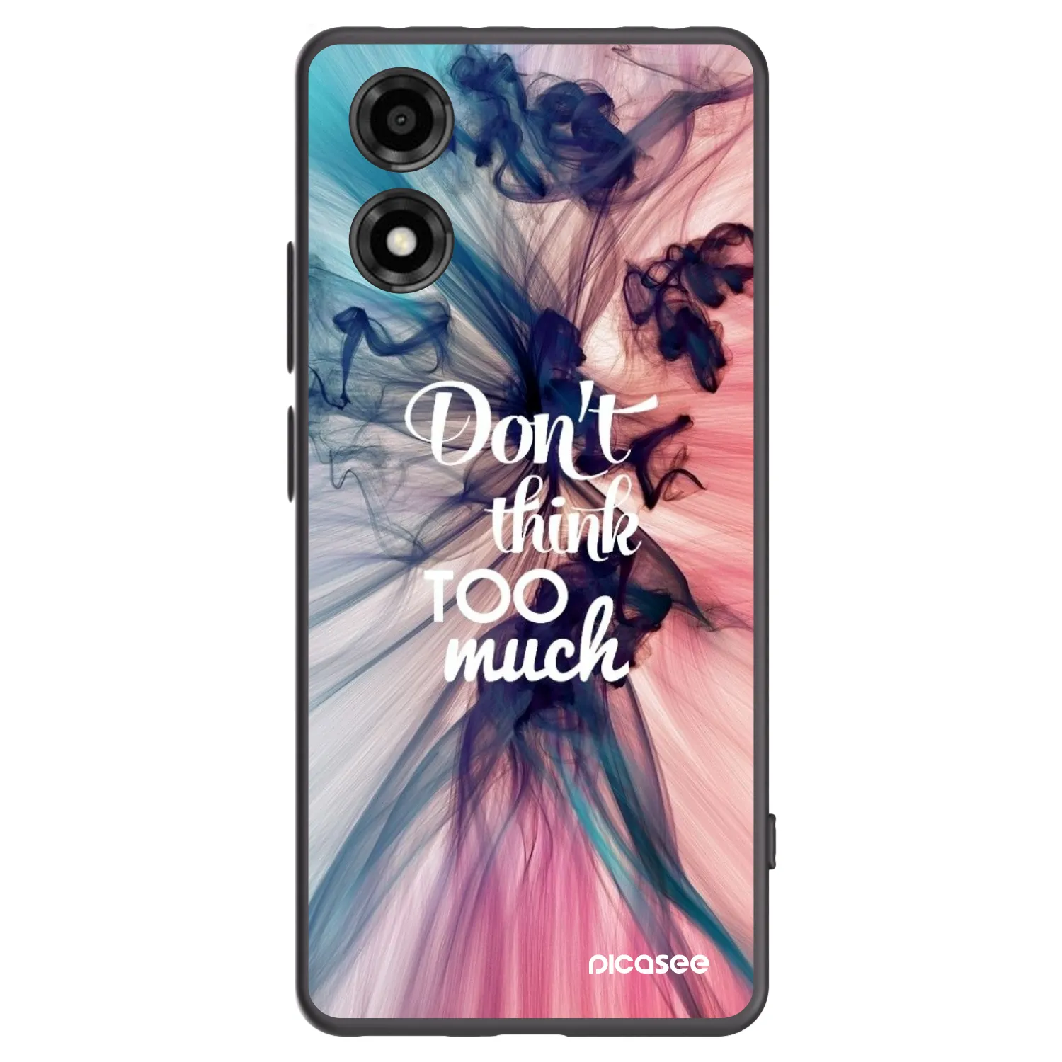 Picasee husă neagră din silicon pentru Motorola Moto E14 - Don't think TOO much