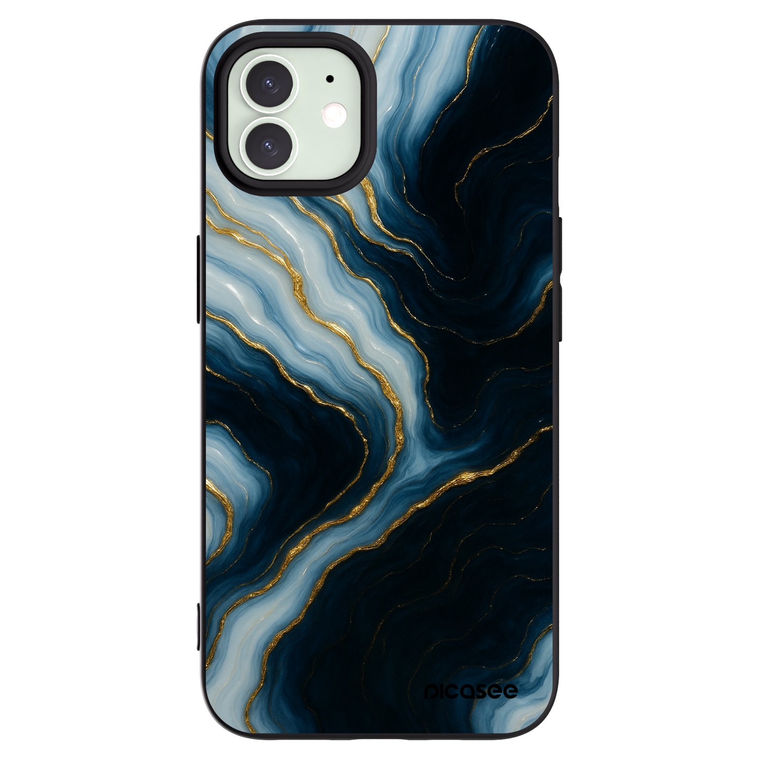 Picasee husă neagră din silicon pentru Apple iPhone 12 Pro - Luna