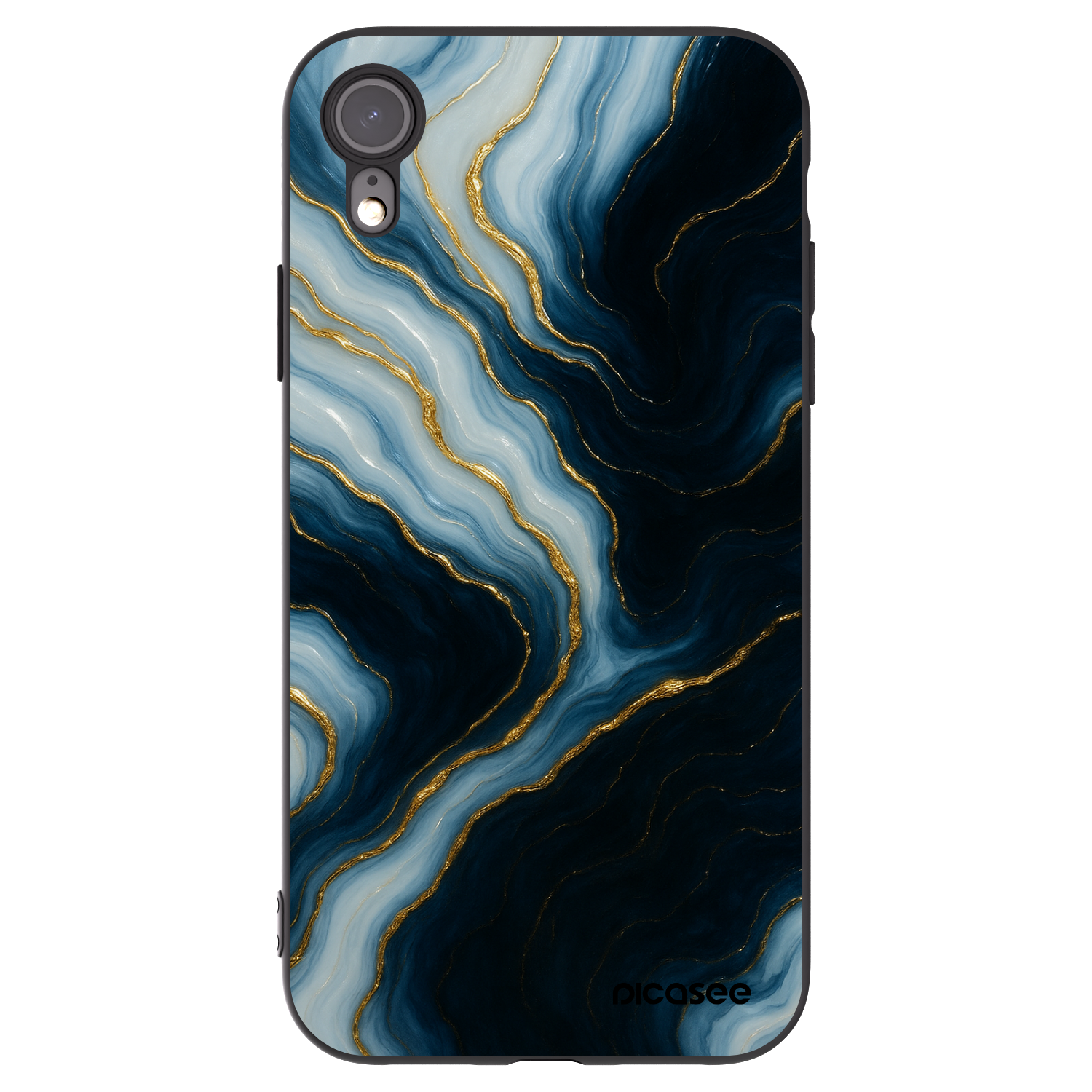 Picasee husă neagră din silicon pentru Apple iPhone XR - Luna