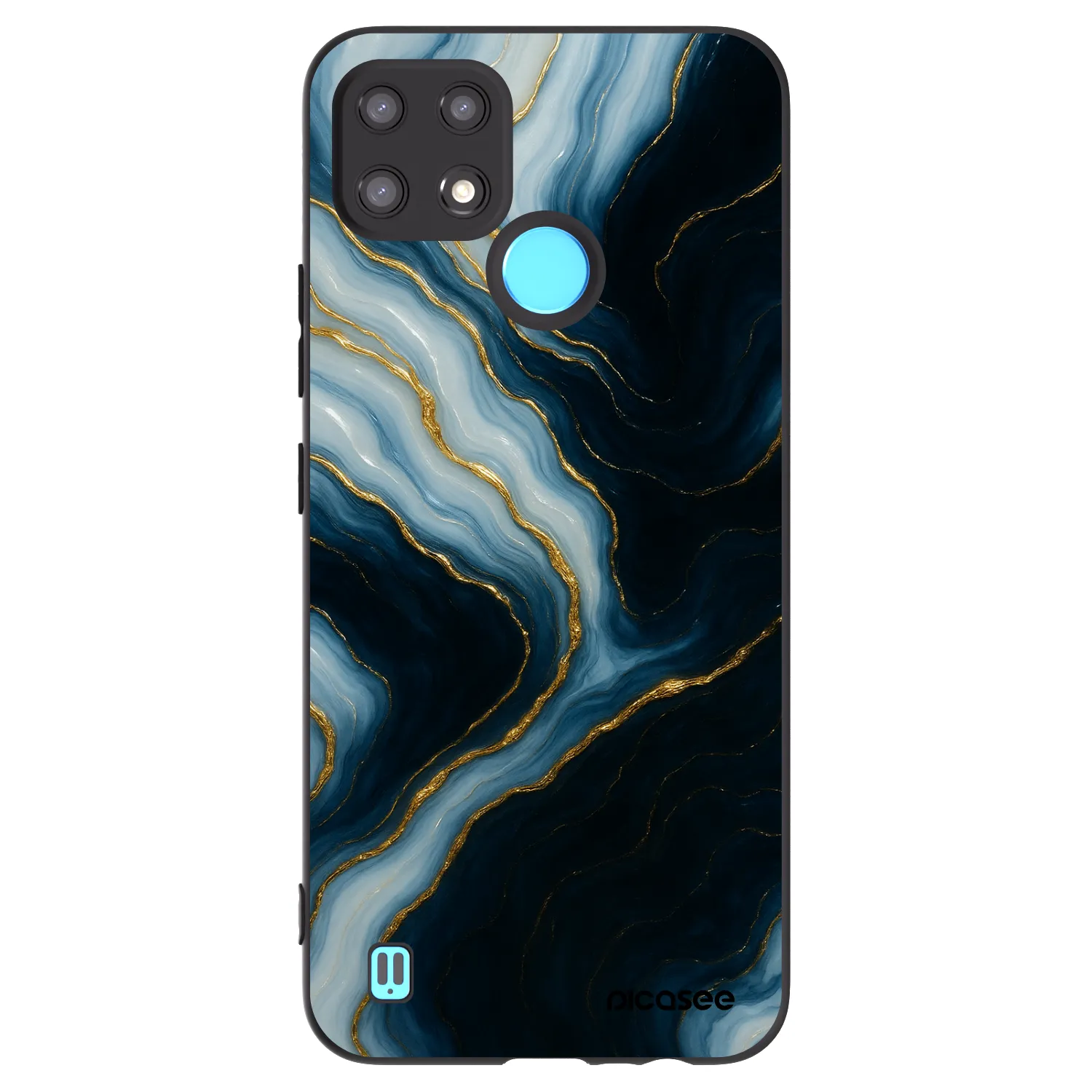 Picasee husă neagră din silicon pentru Realme C21 - Luna