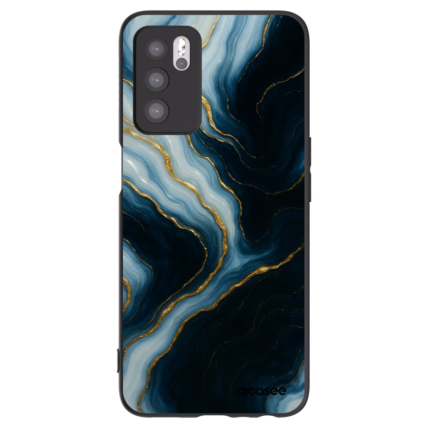 Picasee husă neagră din silicon pentru OPPO A16s - Luna
