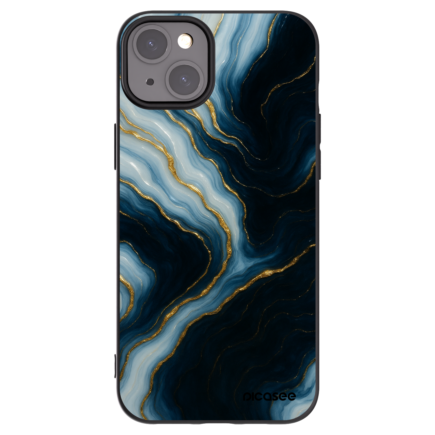 Picasee husă neagră din silicon pentru Apple iPhone 15 Plus - Luna