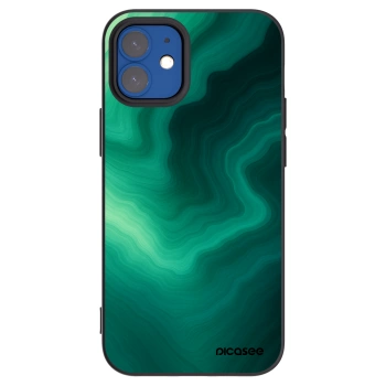 Picasee husă neagră din silicon pentru Apple iPhone 12 mini - Malachite