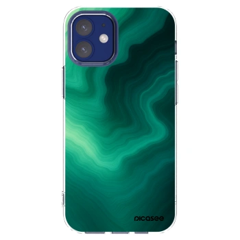 Picasee husă transparentă din silicon pentru Apple iPhone 12 mini - Malachite