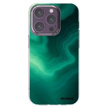 Picasee husă transparentă din silicon pentru Apple iPhone 14 Pro - Malachite