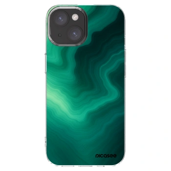 Picasee husă transparentă din silicon pentru Apple iPhone 15 - Malachite