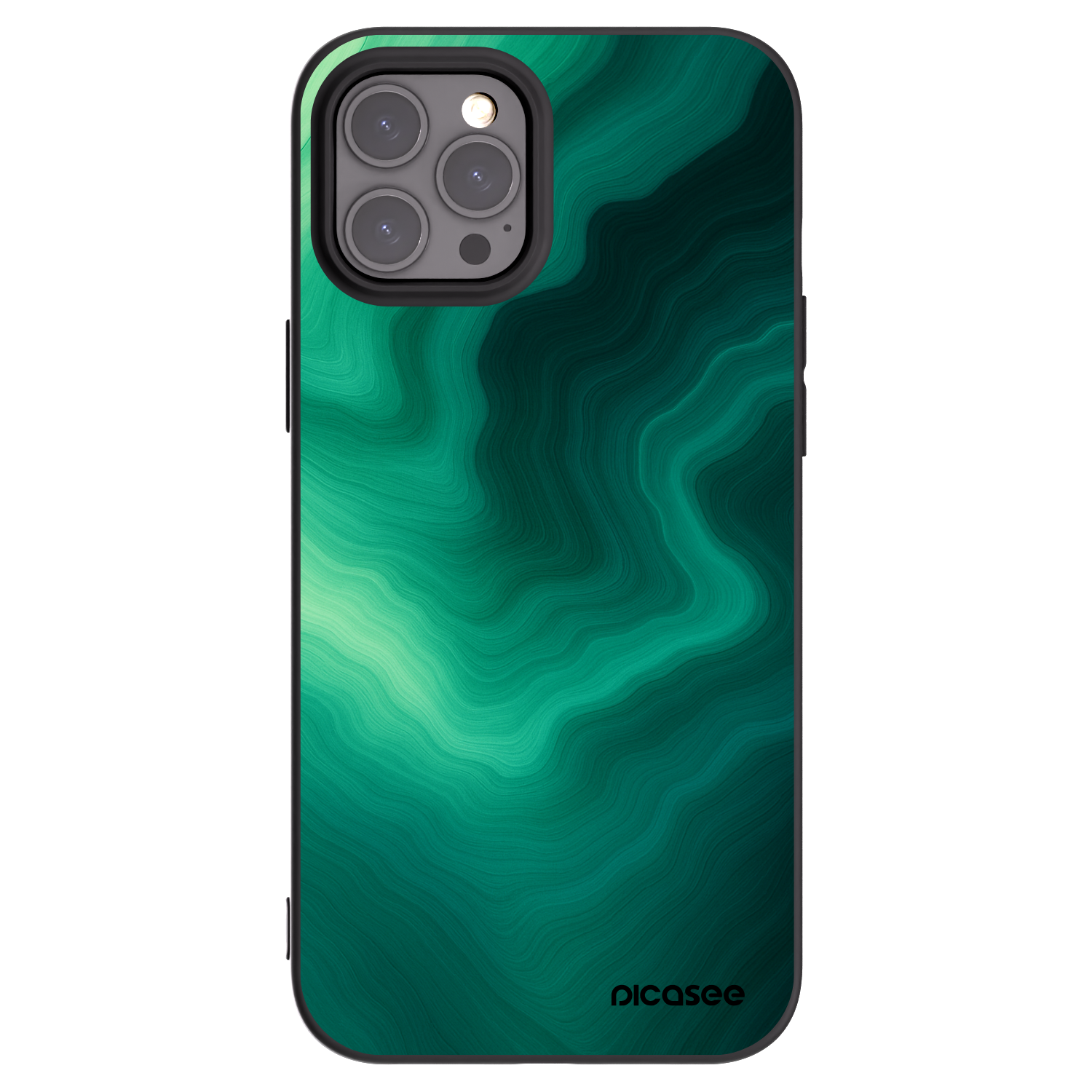 Picasee husă neagră din silicon pentru Apple iPhone 12 Pro Max - Malachite
