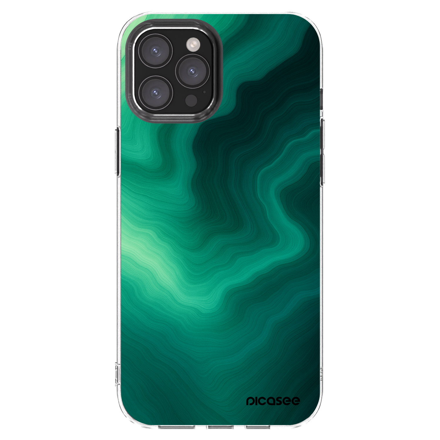 Picasee husă transparentă din silicon pentru Apple iPhone 12 Pro Max - Malachite