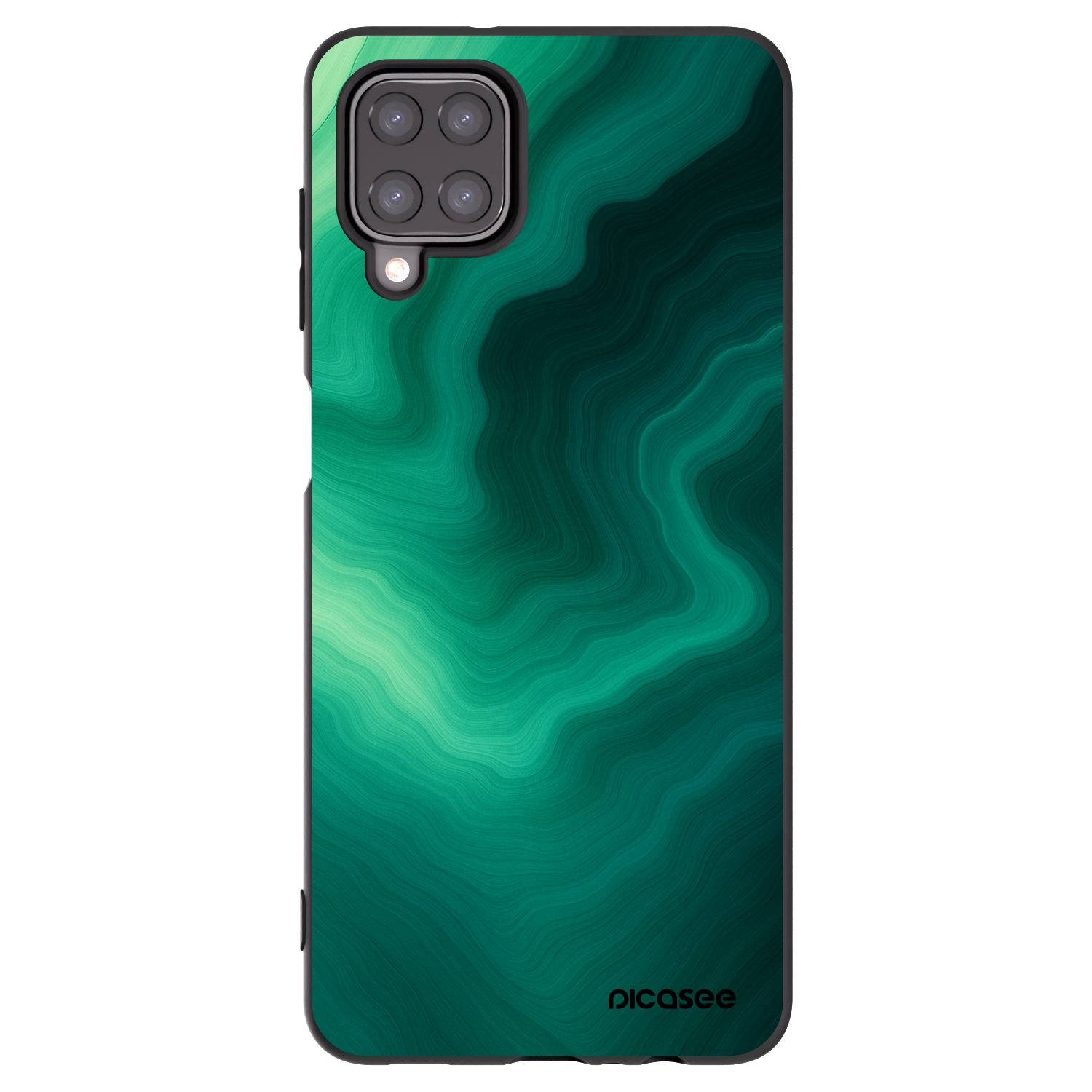 Picasee husă neagră din silicon pentru Samsung Galaxy A12 A125F - Malachite