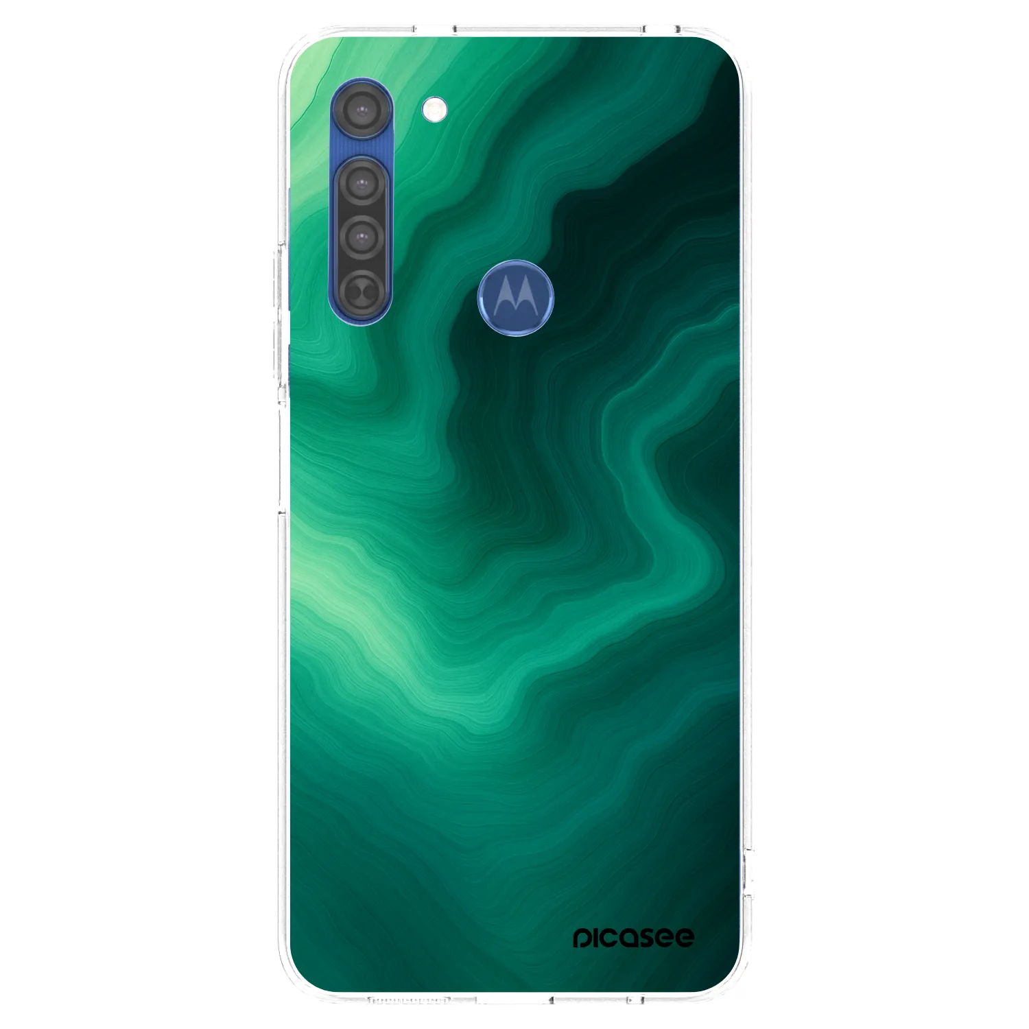 Picasee husă transparentă din silicon pentru Motorola Moto G8 - Malachite
