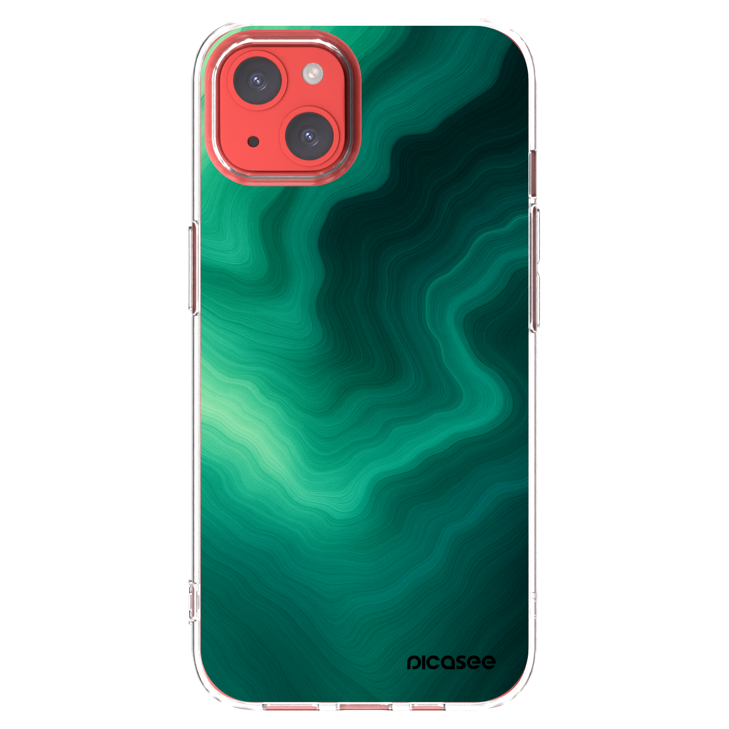 Picasee husă transparentă din silicon pentru Apple iPhone 13 - Malachite