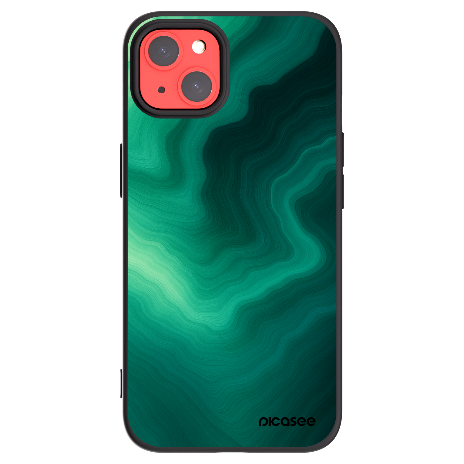 Picasee husă neagră din silicon pentru Apple iPhone 13 - Malachite