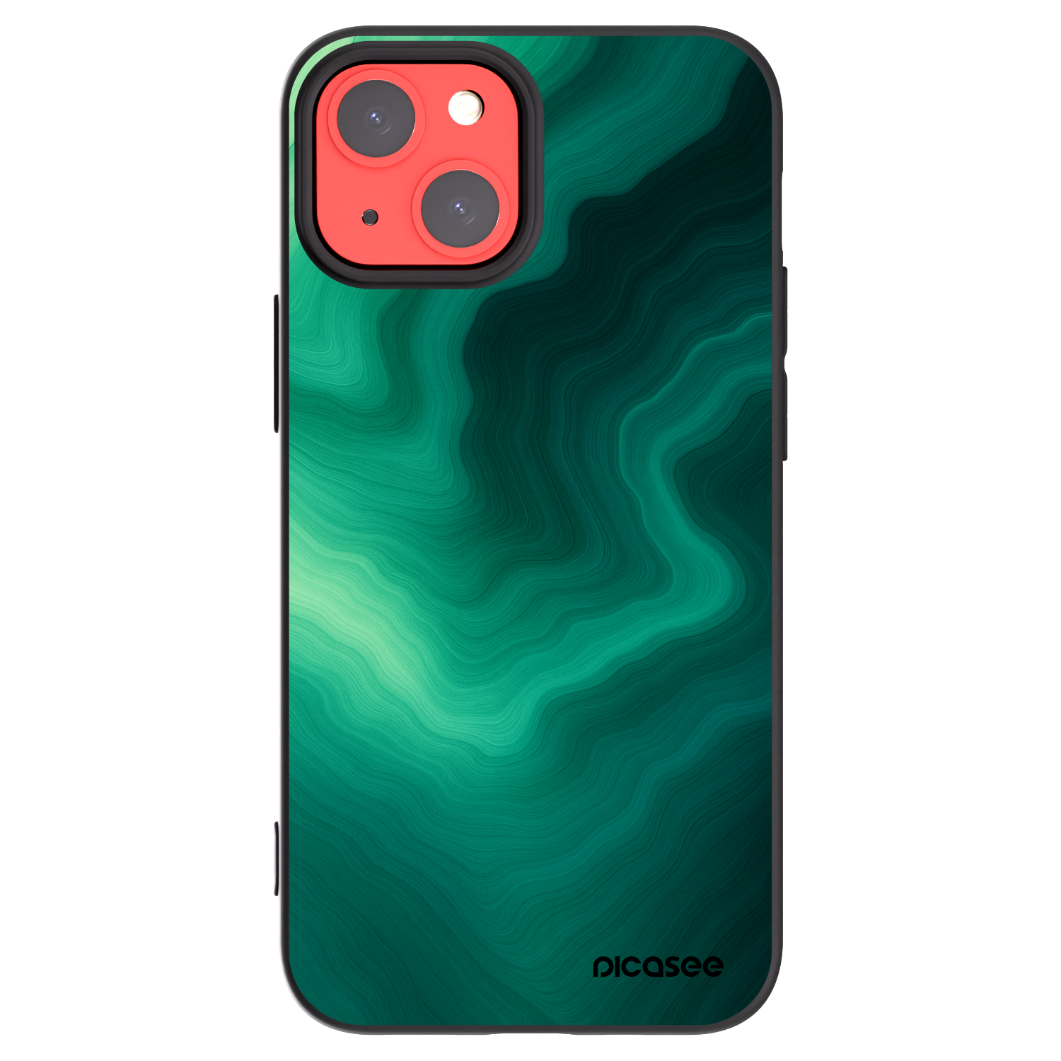 Picasee husă neagră din silicon pentru Apple iPhone 13 mini - Malachite