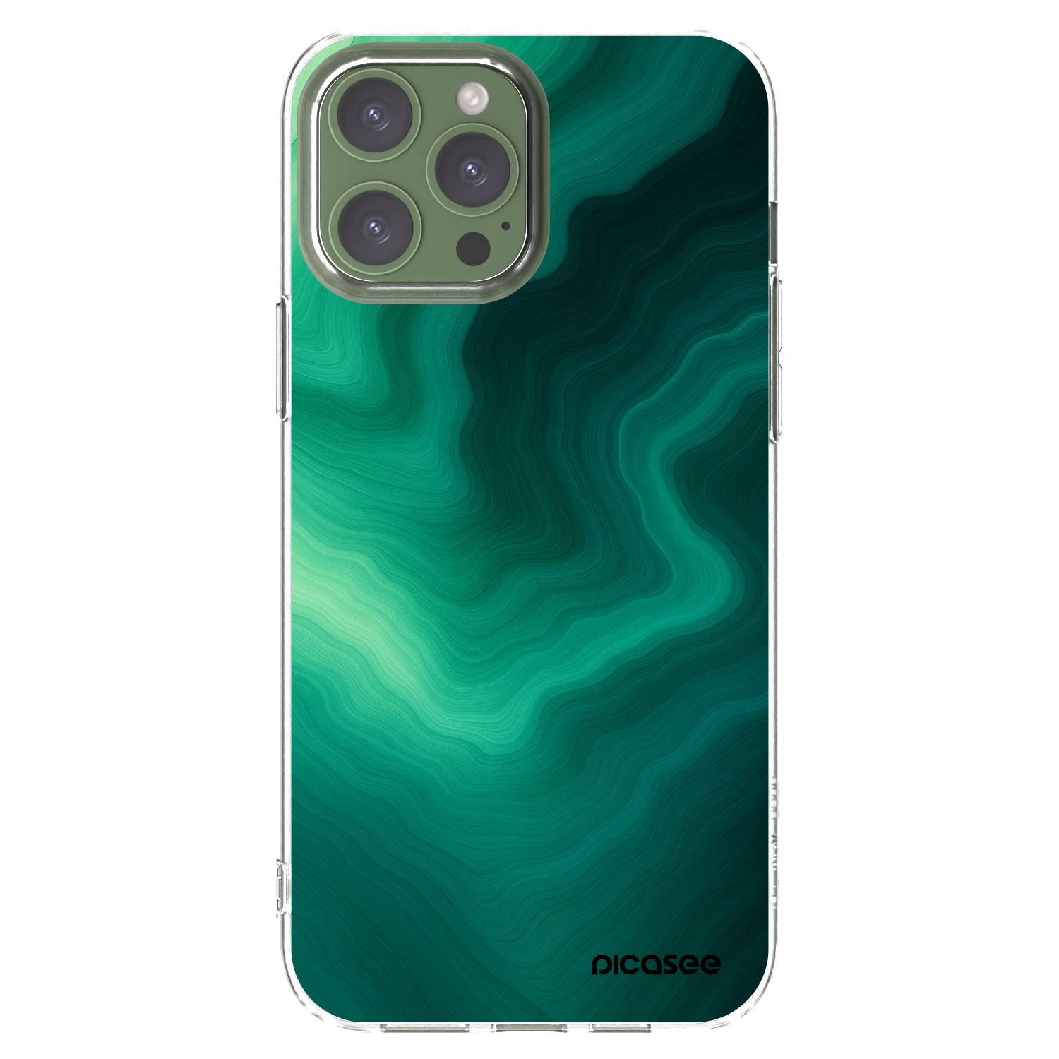 Picasee husă transparentă din silicon pentru Apple iPhone 13 Pro Max - Malachite