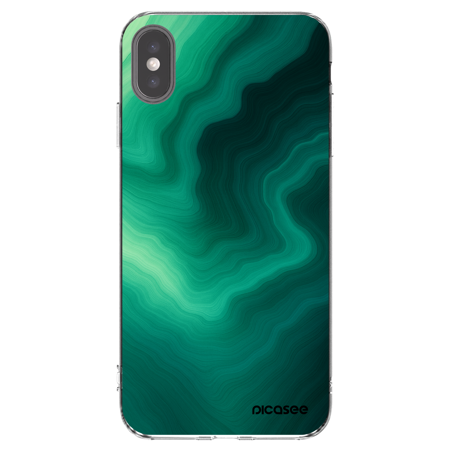 Picasee husă transparentă din silicon pentru Apple iPhone XS Max - Malachite