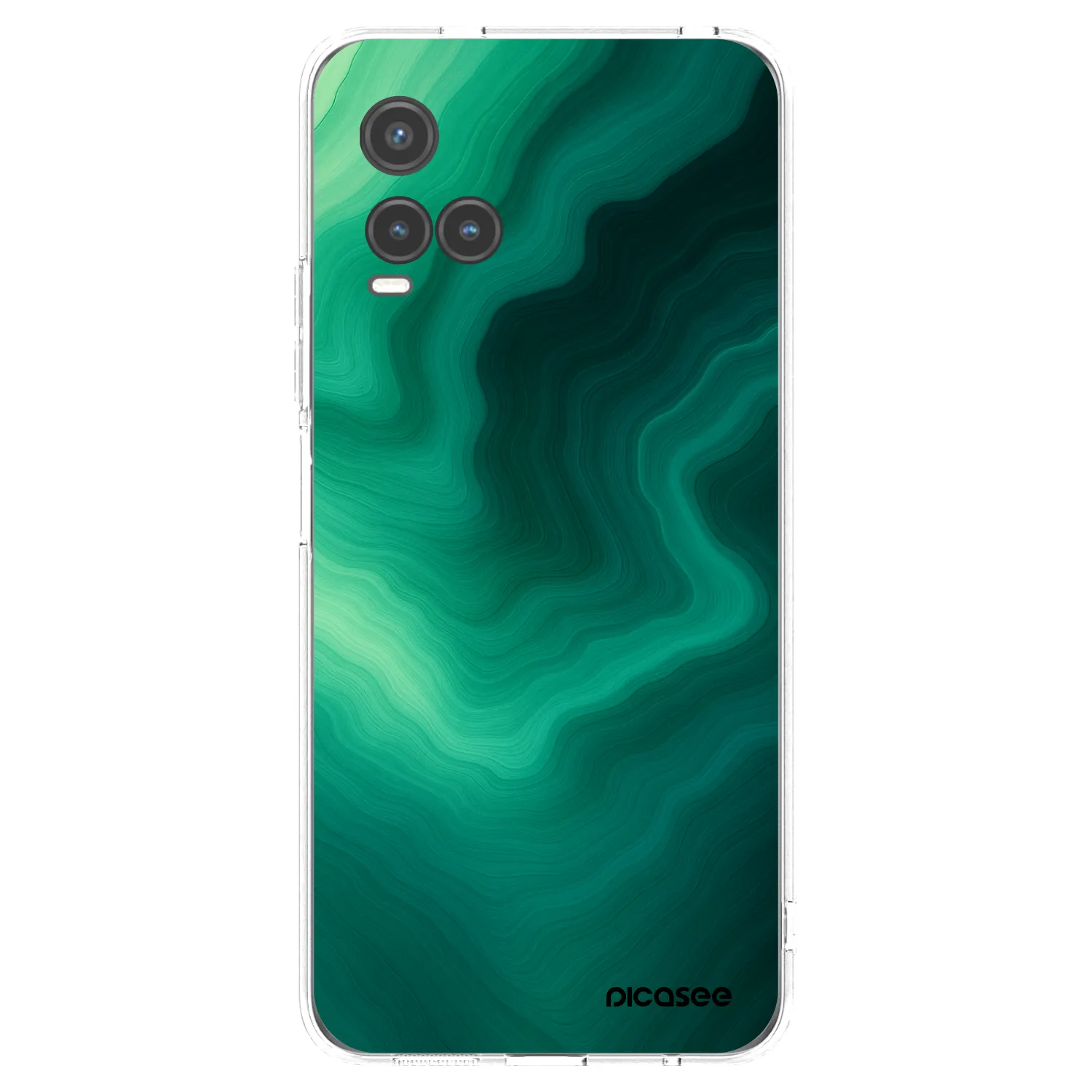Picasee husă transparentă din silicon pentru Vivo Y33s - Malachite