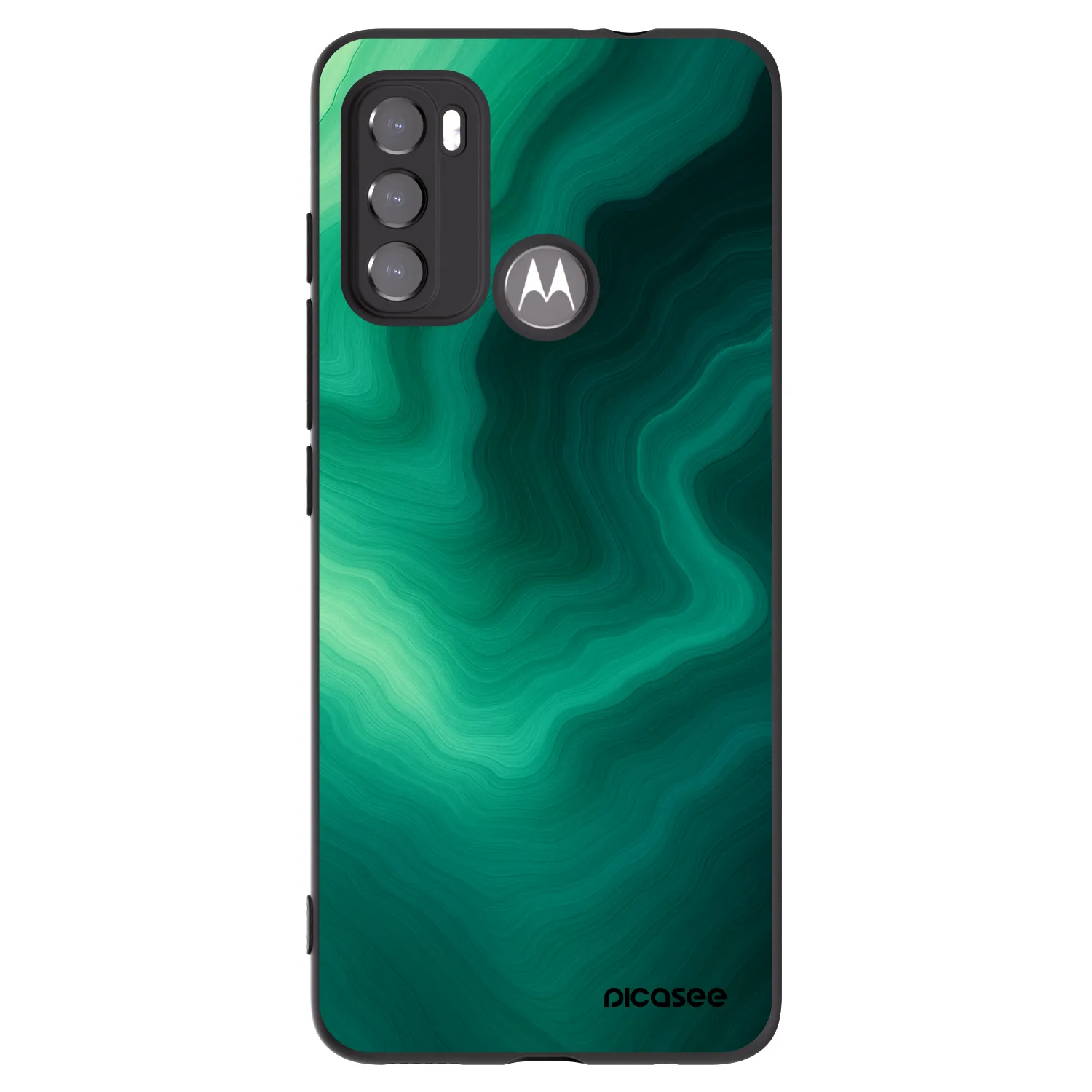 Picasee husă neagră din silicon pentru Motorola Moto G60 - Malachite