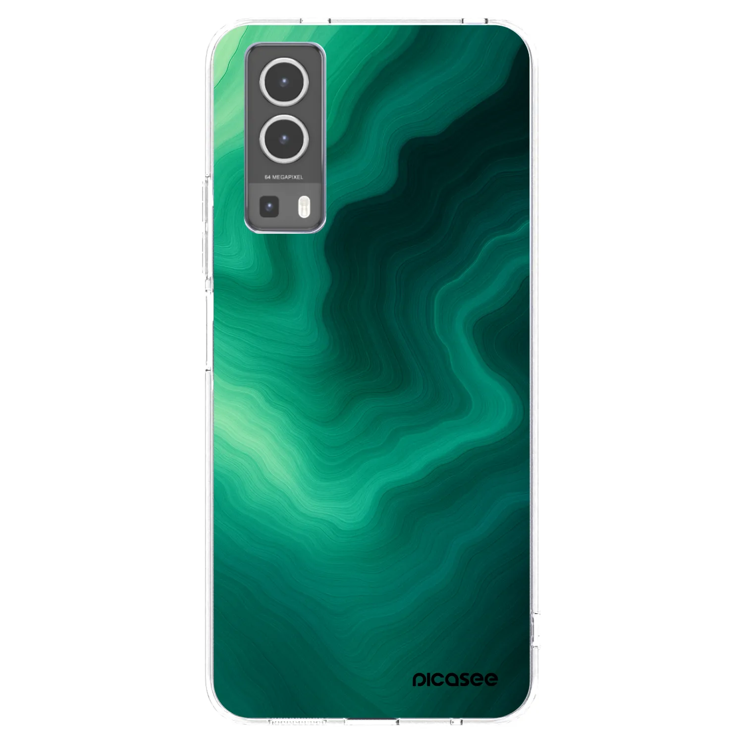 Picasee husă transparentă din silicon pentru Vivo Y72 5G - Malachite
