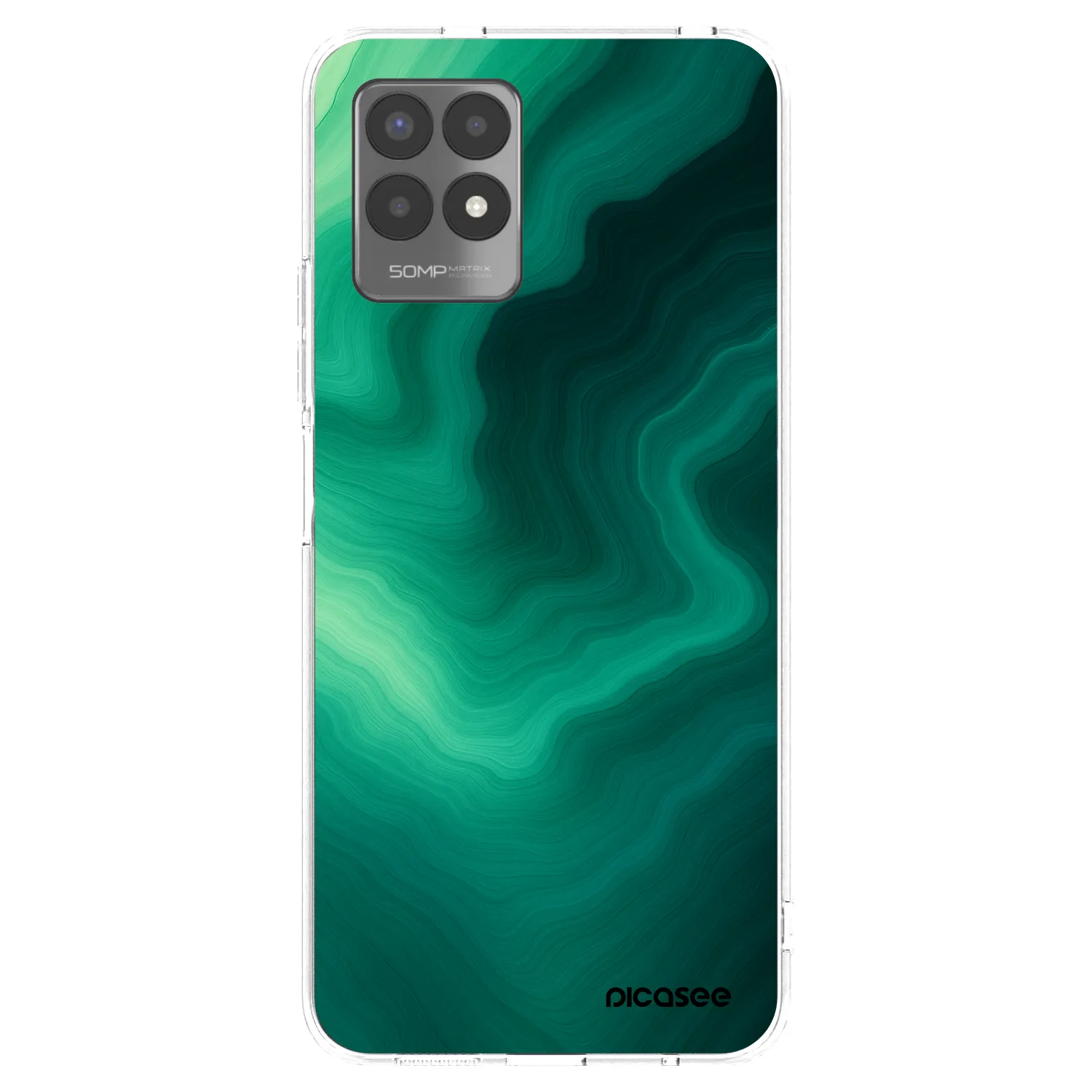 Picasee husă transparentă din silicon pentru Realme 8i - Malachite