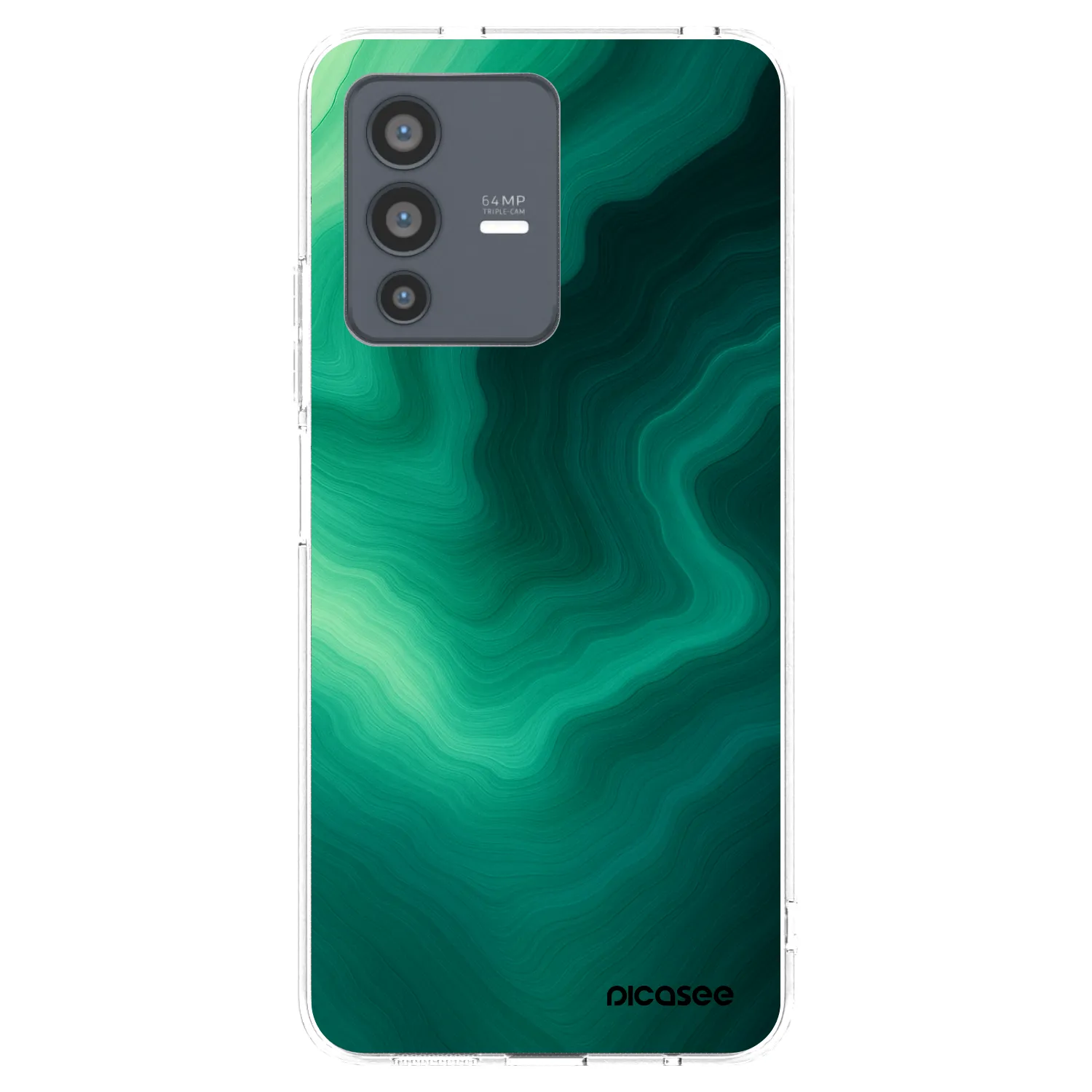 Picasee husă transparentă din silicon pentru Vivo V23 5G - Malachite