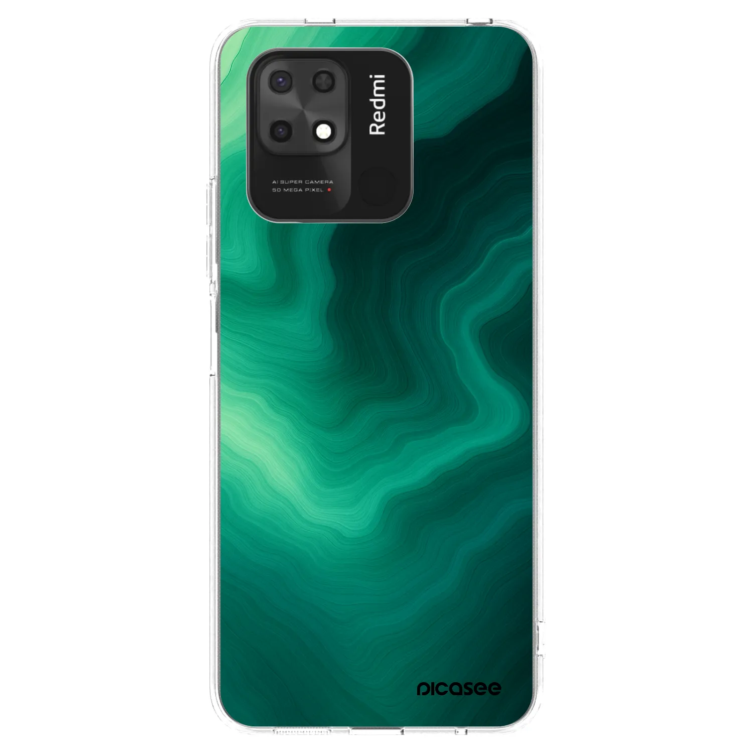 Picasee husă transparentă din silicon pentru Xiaomi Redmi 10C - Malachite