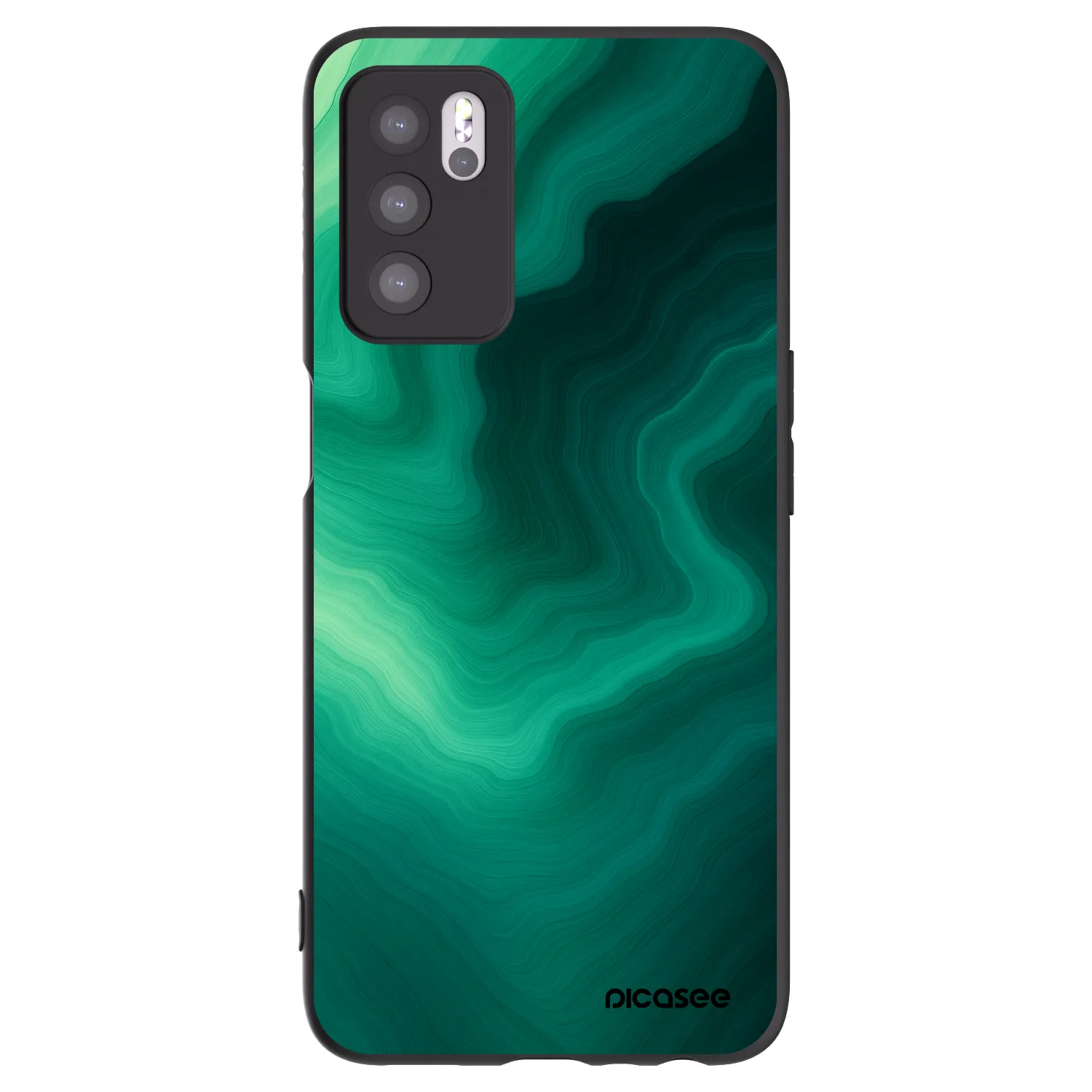 Picasee husă neagră din silicon pentru OPPO A16s - Malachite