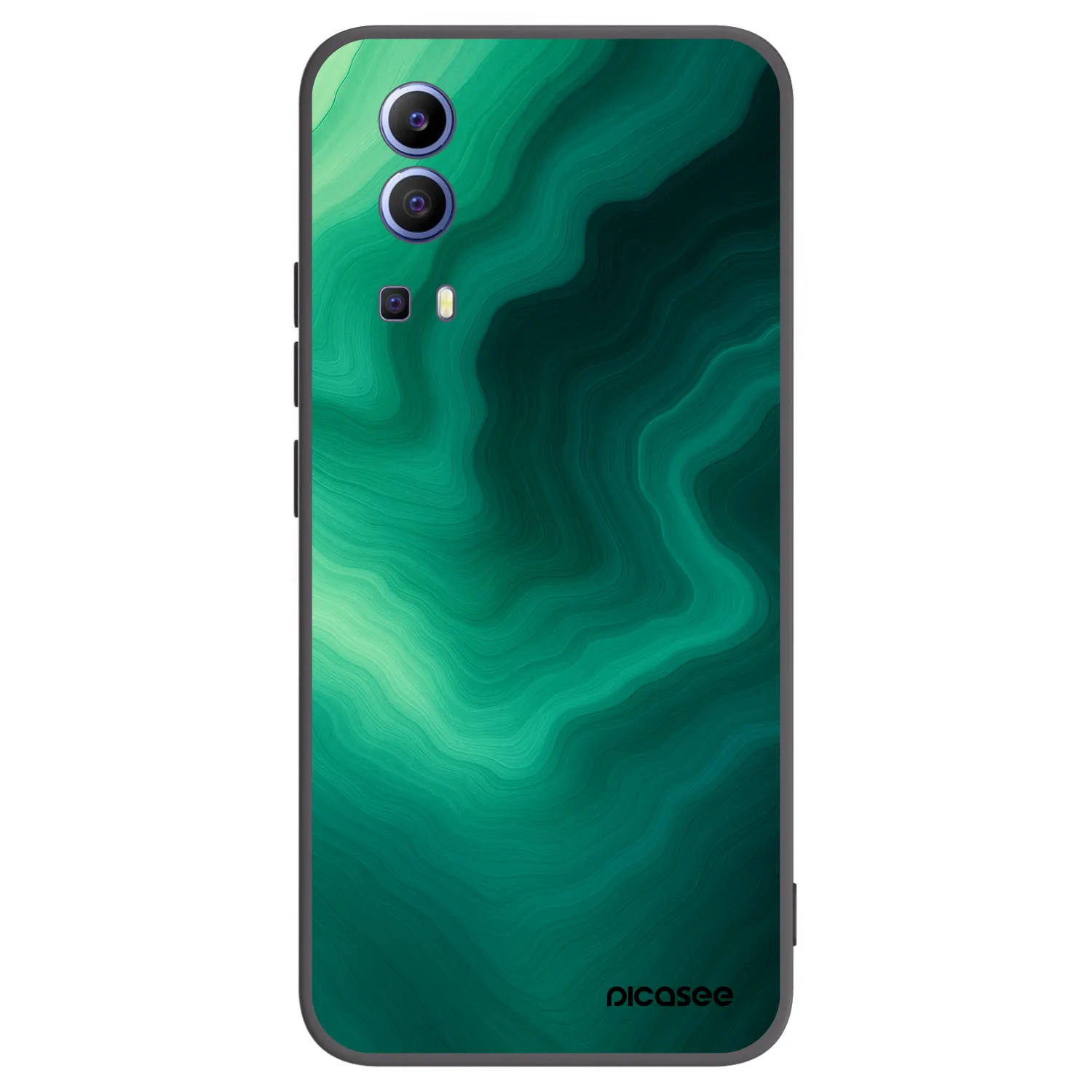 Picasee husă neagră din silicon pentru Vivo Y52 5G - Malachite