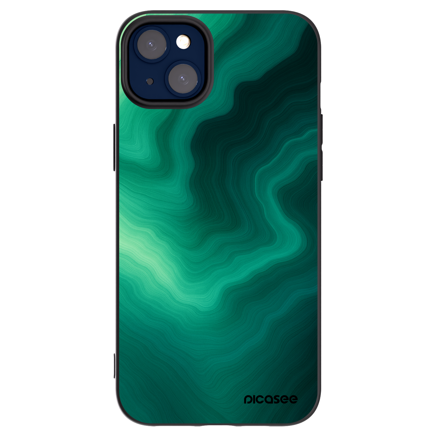 Picasee husă neagră din silicon pentru Apple iPhone 14 Plus - Malachite