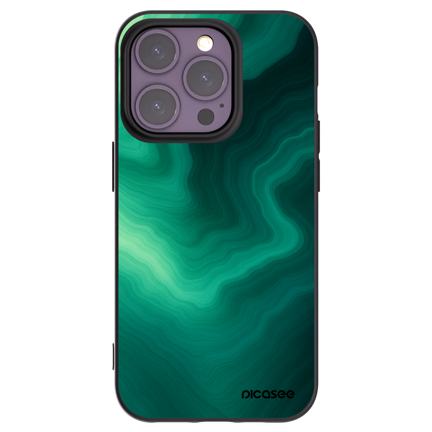 Picasee husă neagră din silicon pentru Apple iPhone 14 Pro - Malachite