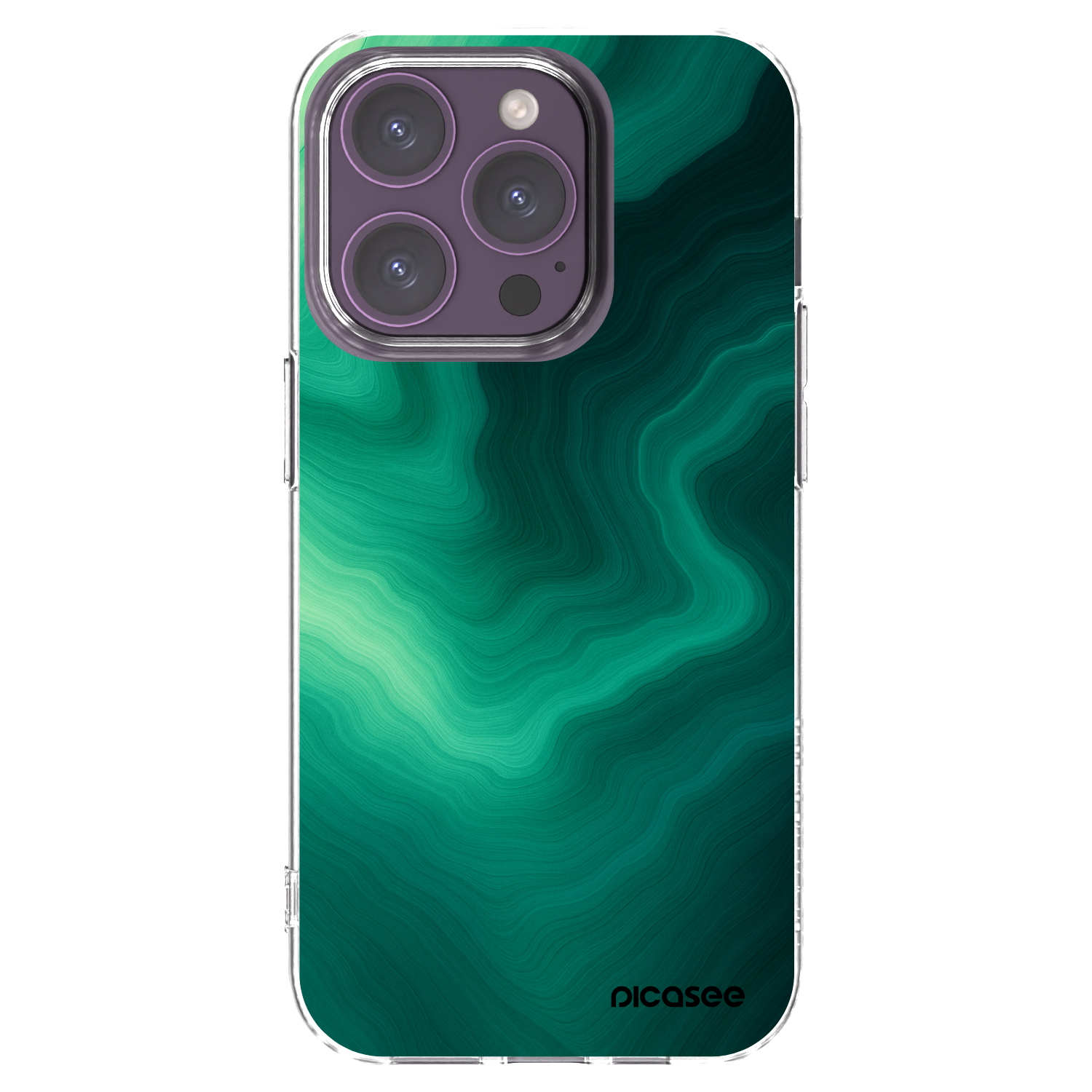 Picasee husă transparentă din silicon pentru Apple iPhone 14 Pro - Malachite