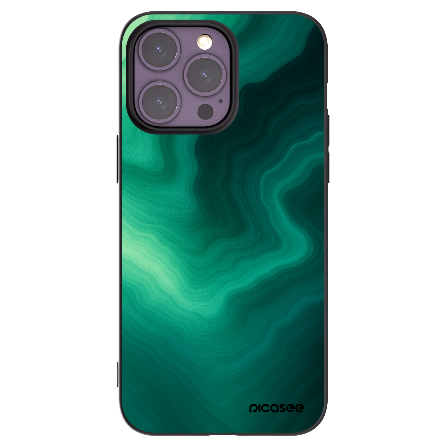Picasee husă neagră din silicon pentru Apple iPhone 14 Pro Max - Malachite
