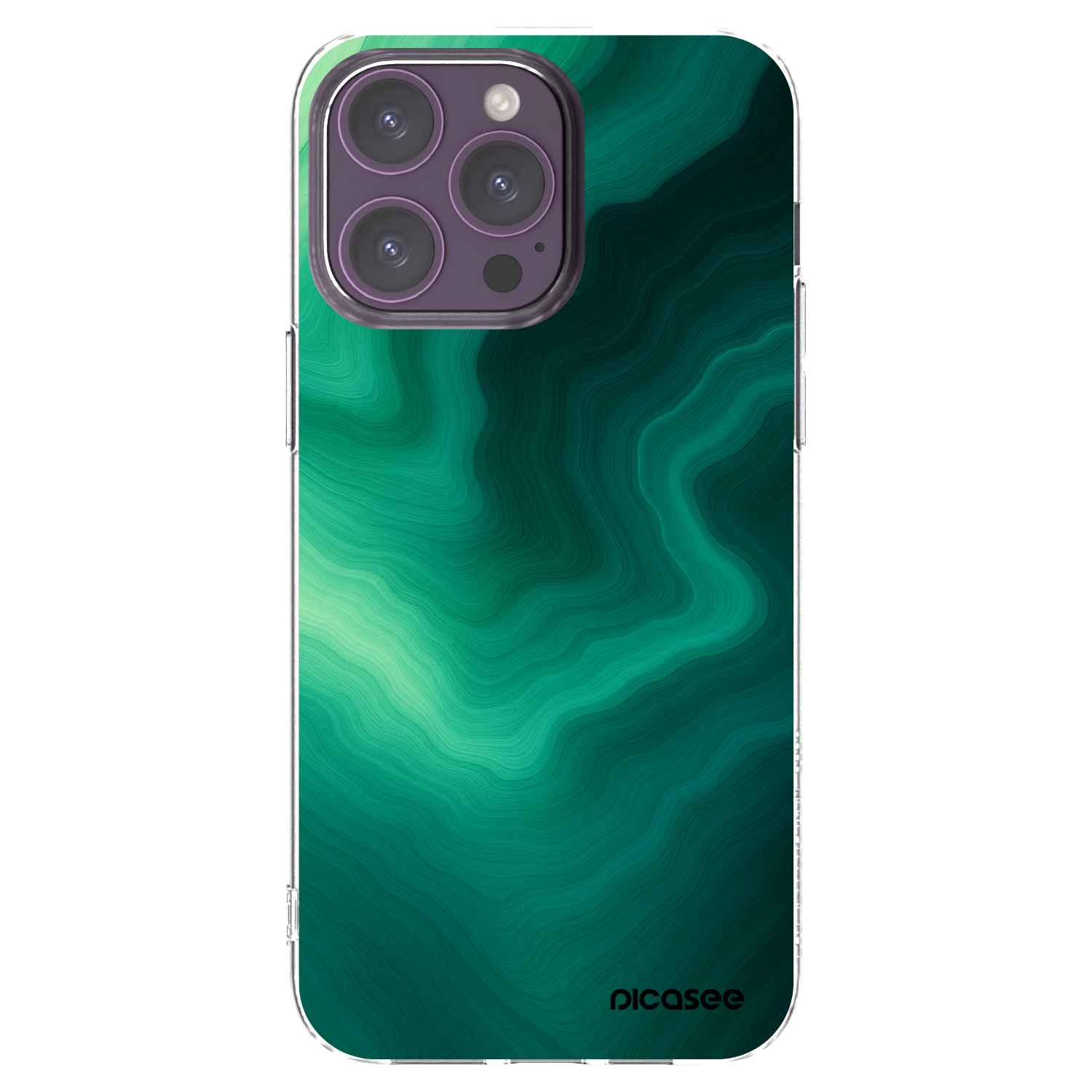 Picasee husă transparentă din silicon pentru Apple iPhone 14 Pro Max - Malachite