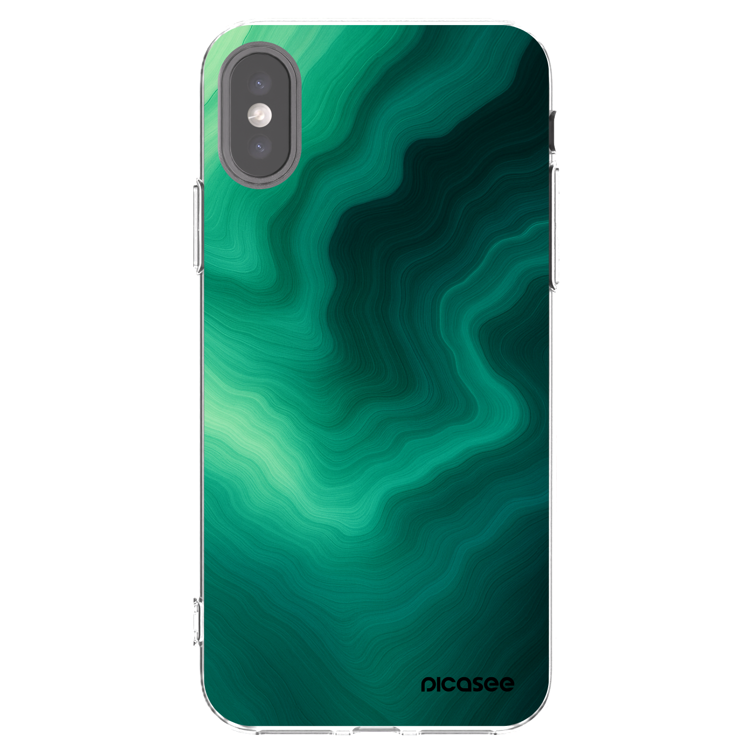 Picasee husă transparentă din silicon pentru Apple iPhone X/XS - Malachite