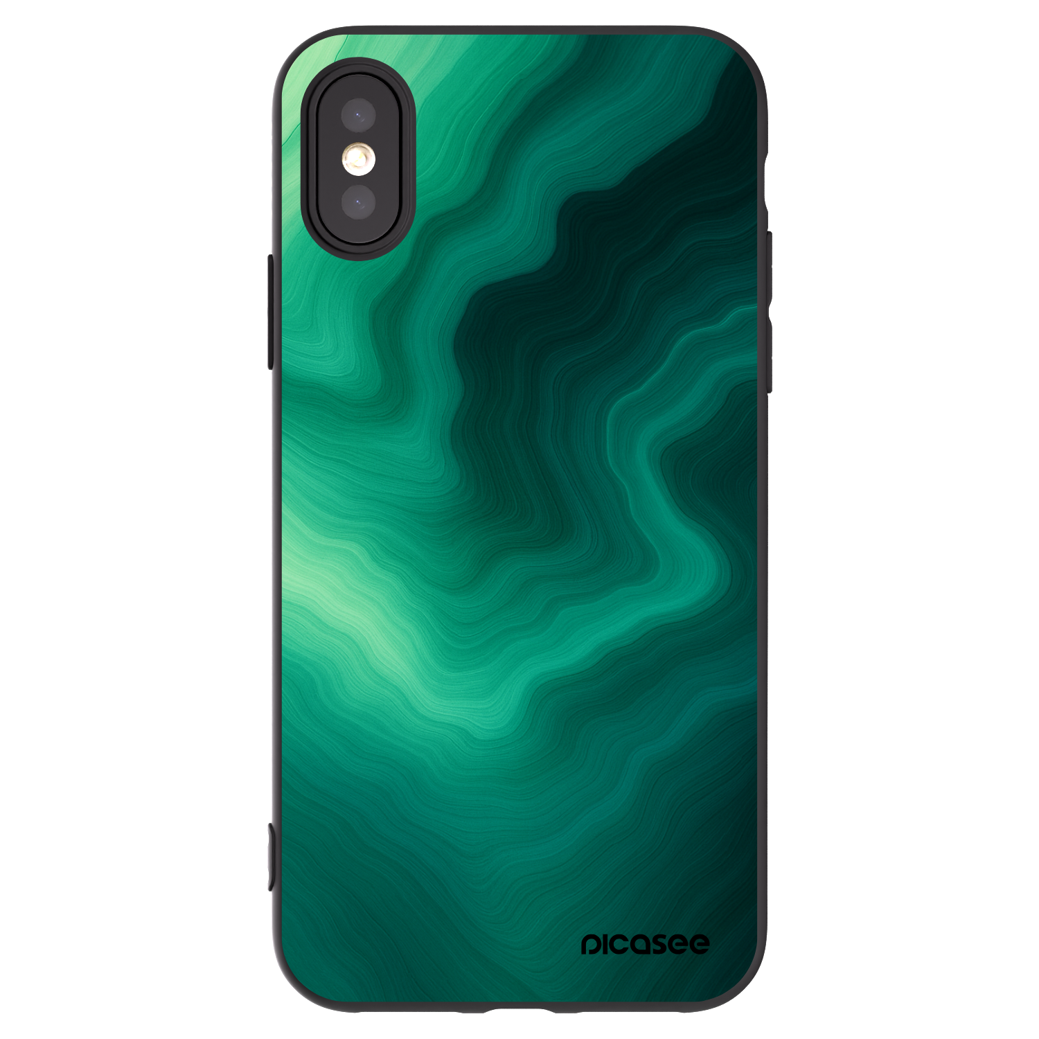 Picasee husă neagră din silicon pentru Apple iPhone X/XS - Malachite