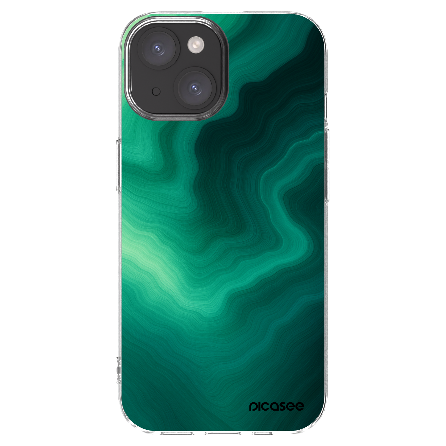 Picasee husă transparentă din silicon pentru Apple iPhone 15 - Malachite