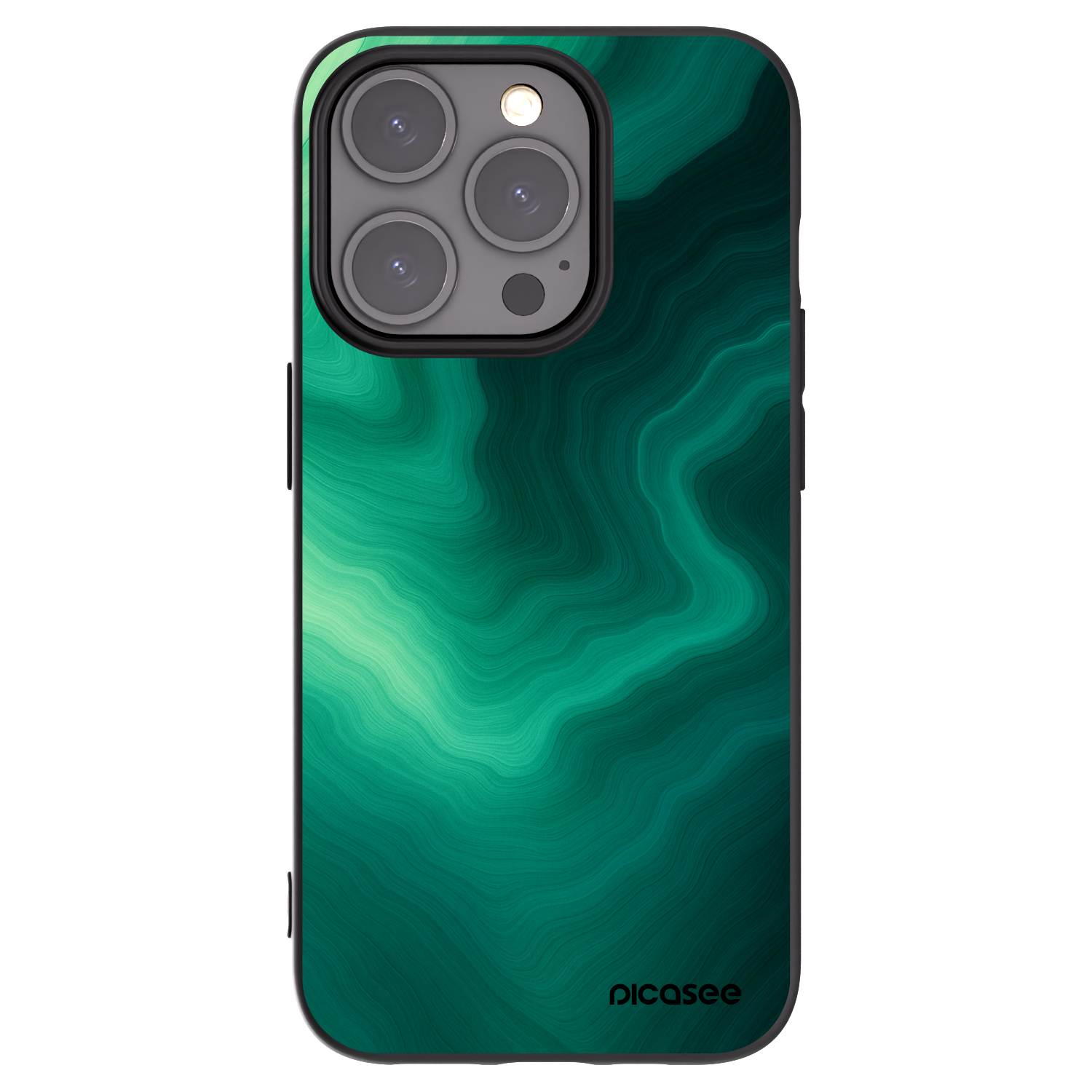 Picasee husă neagră din silicon pentru Apple iPhone 15 Pro - Malachite